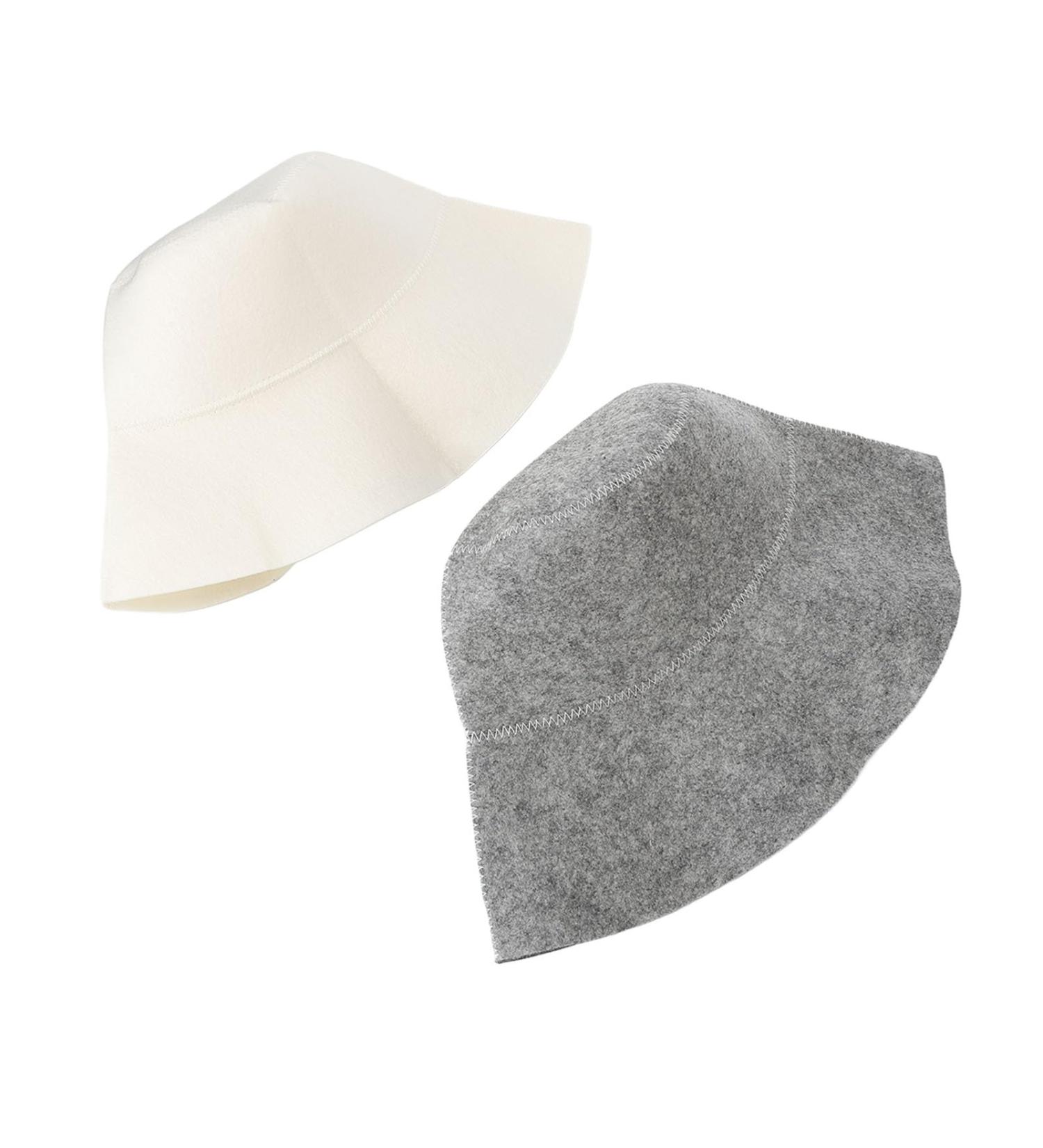 2 Pack Sauna Hats - Water Absorbent Felt Vaporarium Head Protection for Men & Women | White & Gray - Buy Online on GoSupps.com