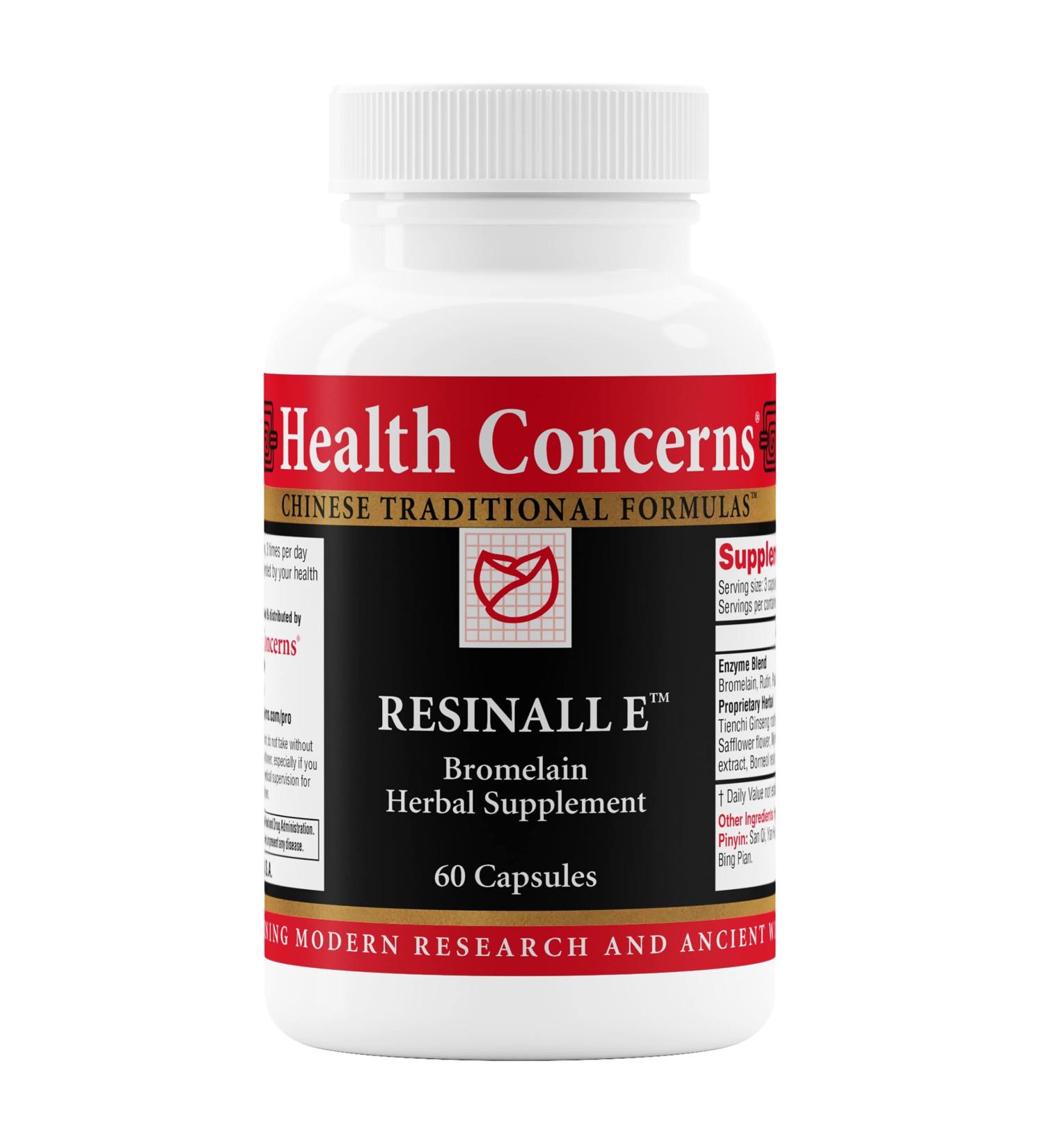 Resinall E Caps: Bromelain Supplements for Bruising & Swelling - 60 Capsules - Buy Online on GoSupps.com