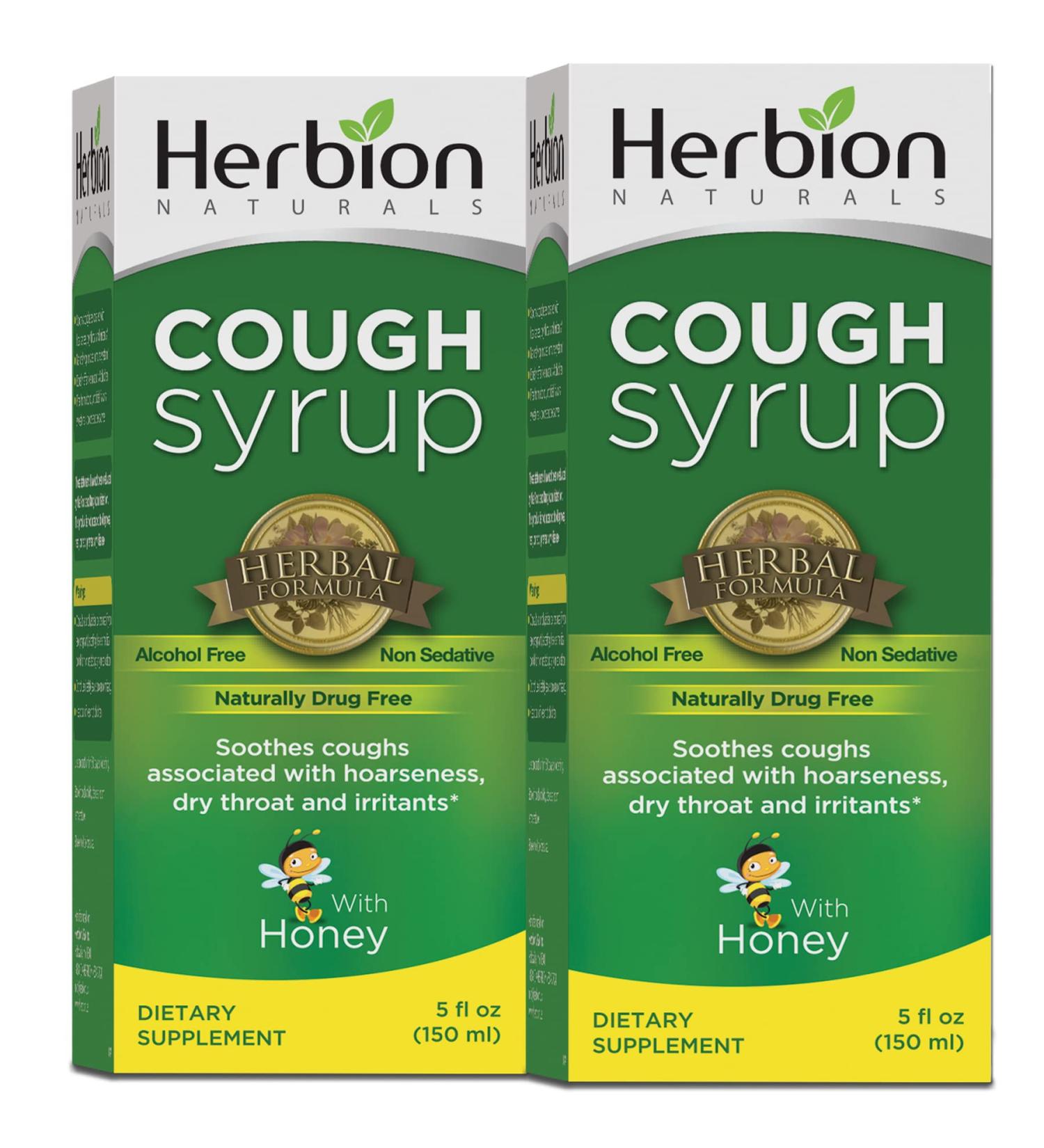 Herbion Naturals Cough Syrup with Honey - Soothing El Jarabe para La TOS 5 Fl Oz - Naturally Tasty Throat Relief for International Shipping - Buy Online on GoSupps.com