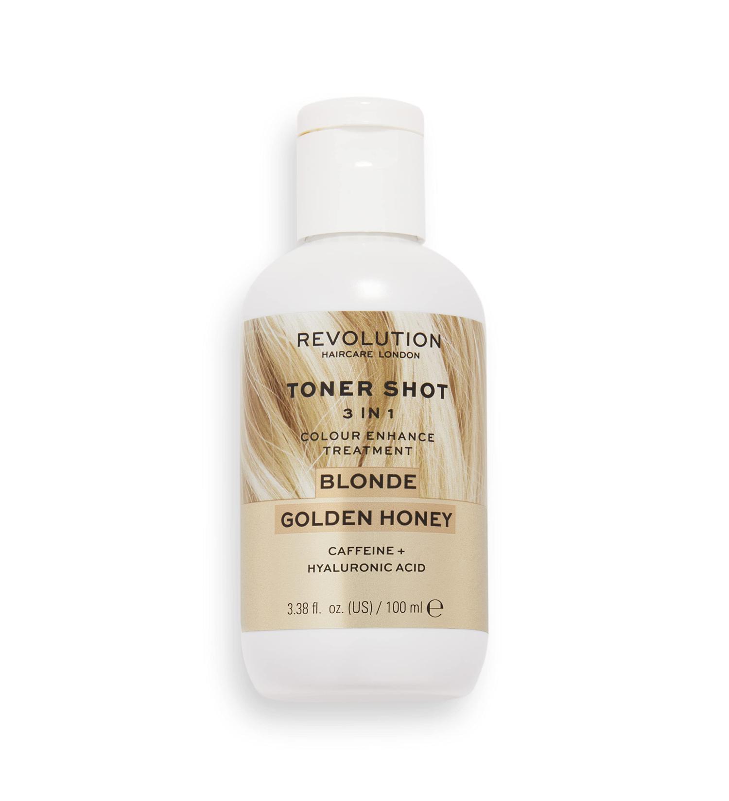 Revolution Beauty London 3-in-1 Blonde Hair Toner Shot 100ml - Golden Honey Semi-Permanent Hydrating Treatment - Buy Online on GoSupps.com