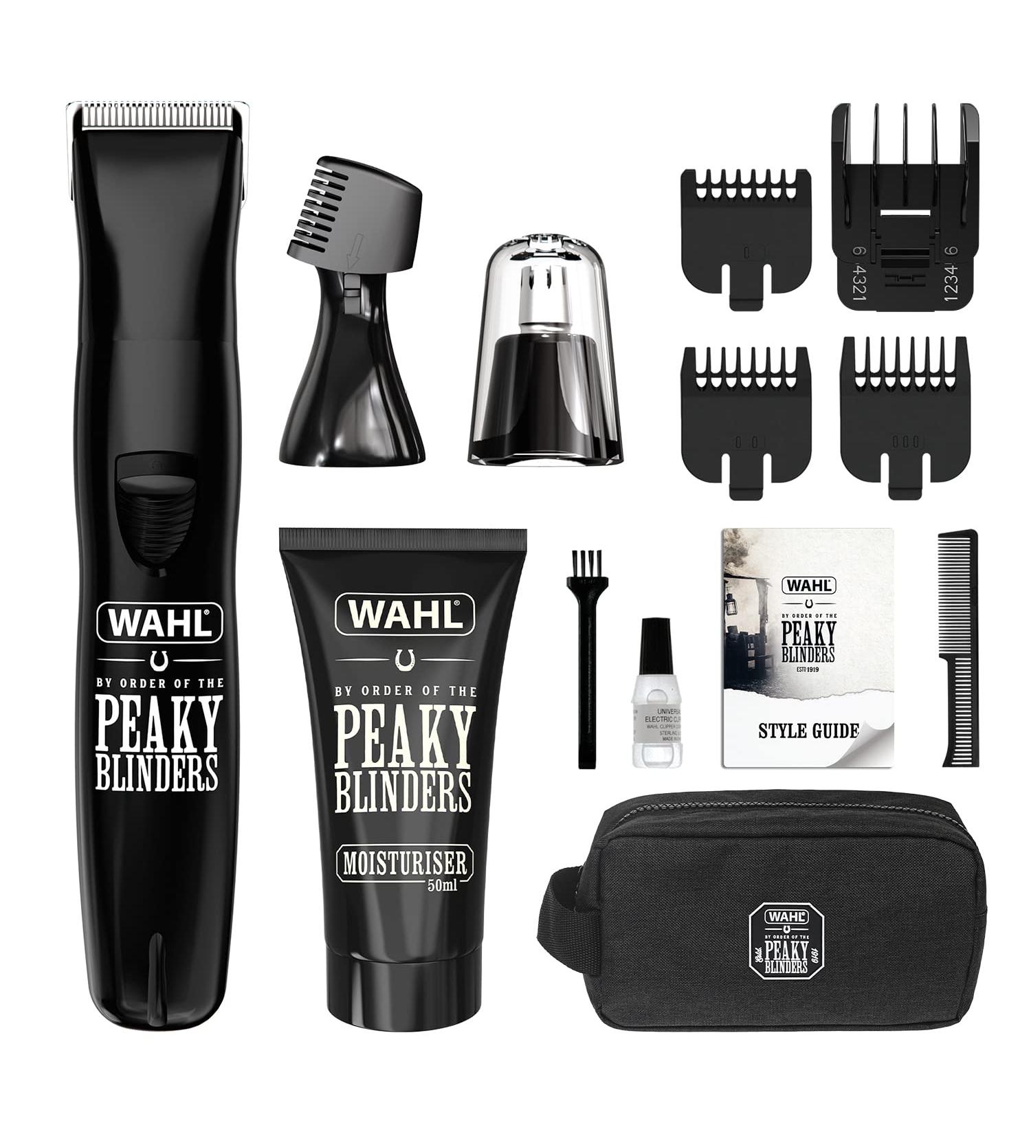 Wahl and Peaky Blinders 7-in-1 Multigroomer Gift Set Rechargeable Trimmer Beard & Body Trimmer Detail Trimming Nose Hair Removal Moisturiser Men s Grooming Peaky Blinders 7-in-1 Gift Set - Buy Online on GoSupps.com