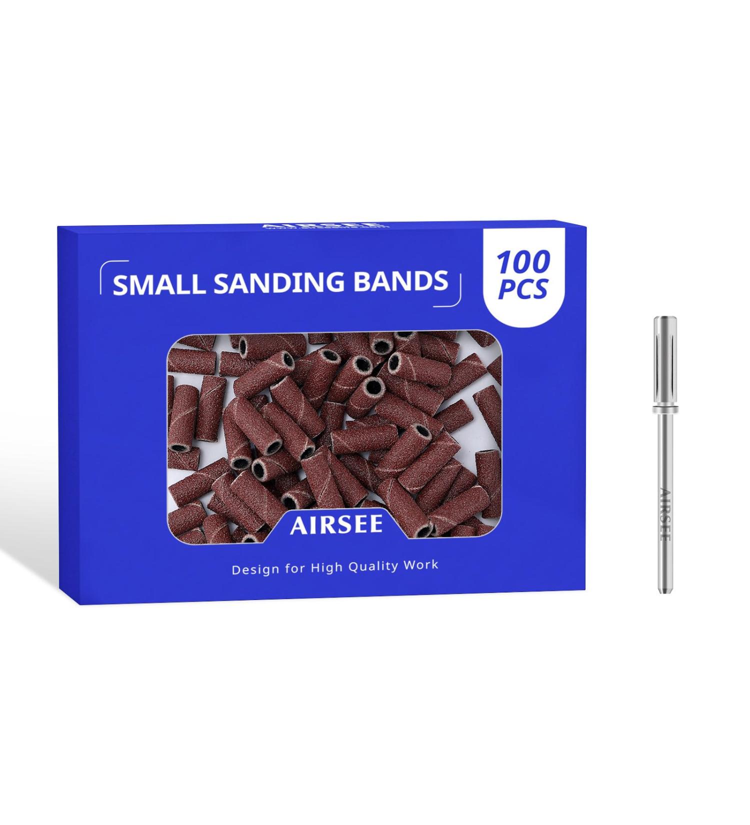 Buy AIRSEE 100 Pcs Small Sanding Bands for Nail Drills 180 Grit Acrylic File Attachments for Professional Manicure & Pedicure | Fast International Shipping - Buy Online on GoSupps.com