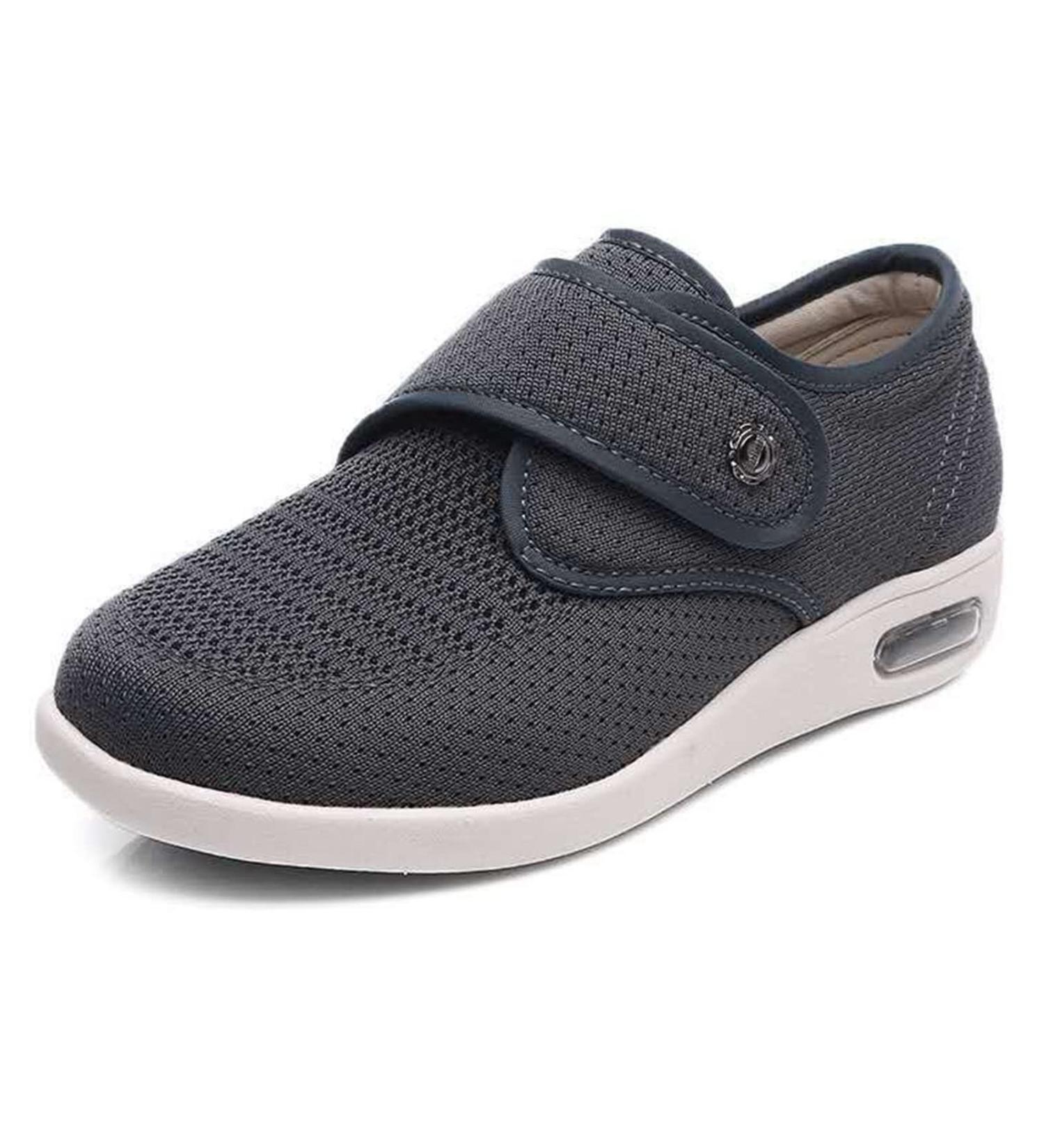 Diabetic Slippers for Women & Men - Wide Width Lightweight Shoes with Adjustable Closure - Grey - Buy Online on GoSupps.com