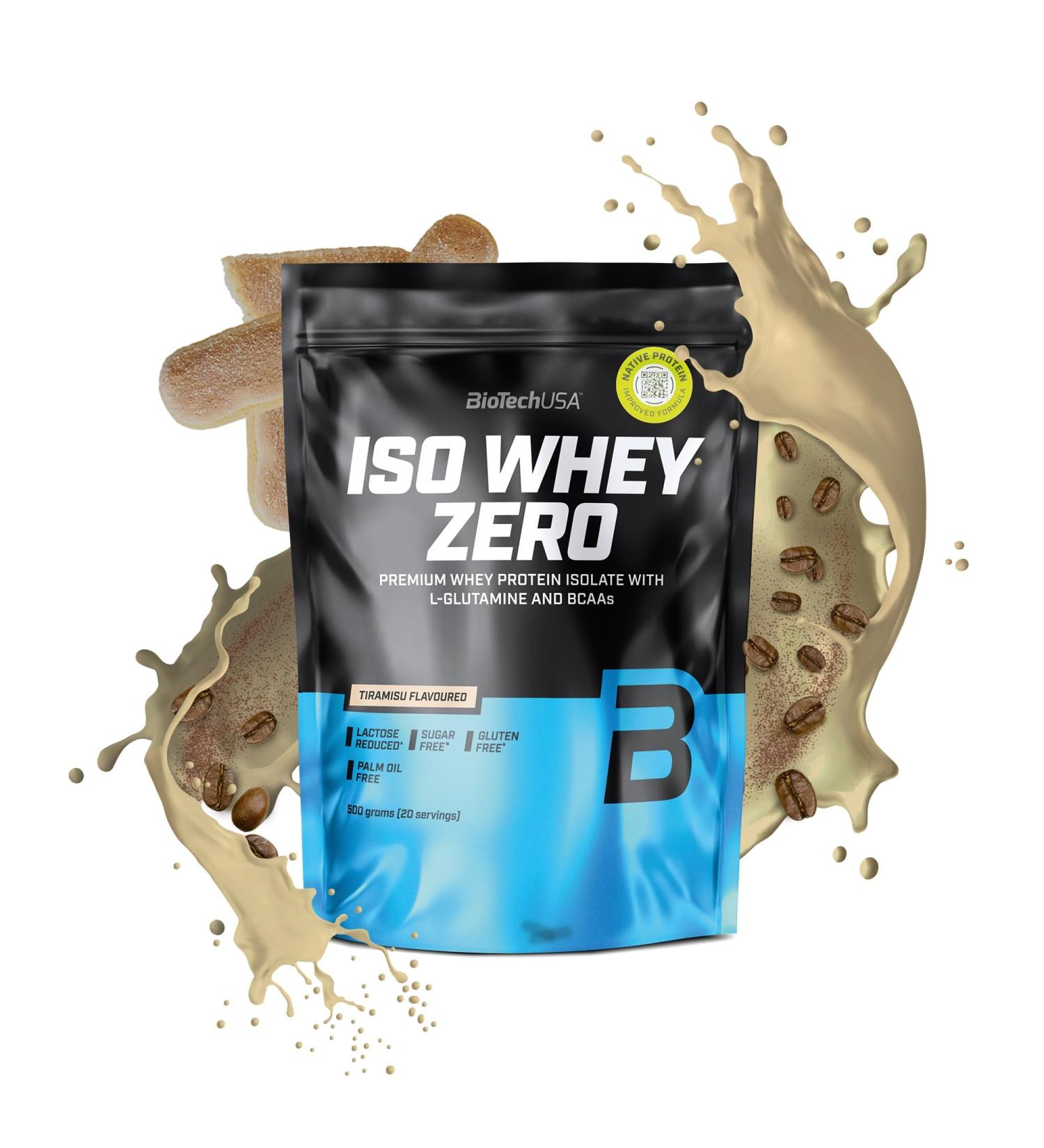 BioTechUSA Iso Whey Zero | Premium Whey Protein Isolate | Grass-Fed | Enzyme-Free | Sugar- and Gluten-free 500 g Tiramisu - Buy Online on GoSupps.com