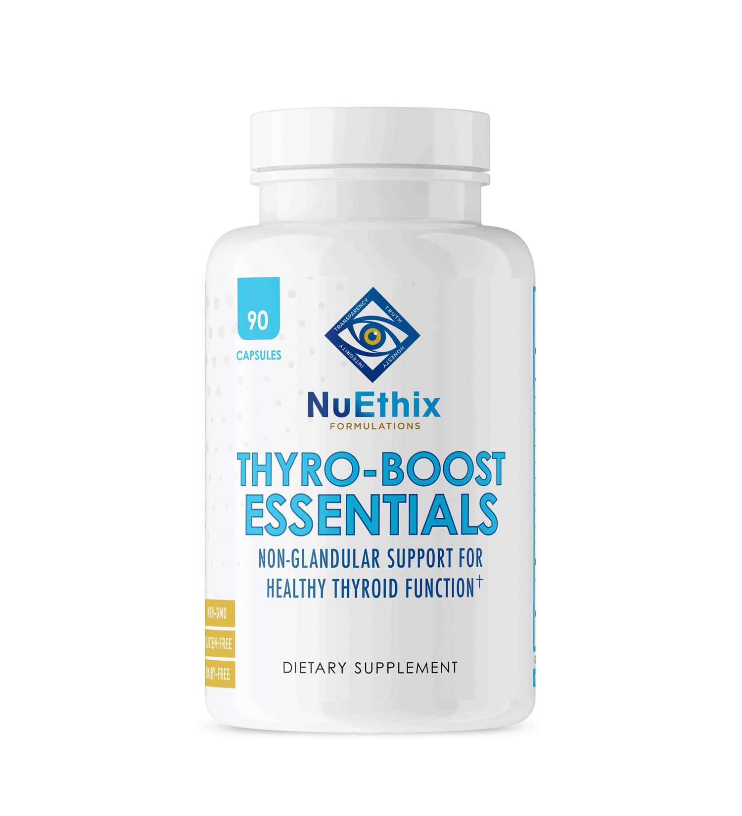 NuEthix Thyro-Boost Essentials - Non-Glandular Support for Optimal Thyroid Function | 90 Capsules - International Shipping Available - Buy Online on GoSupps.com