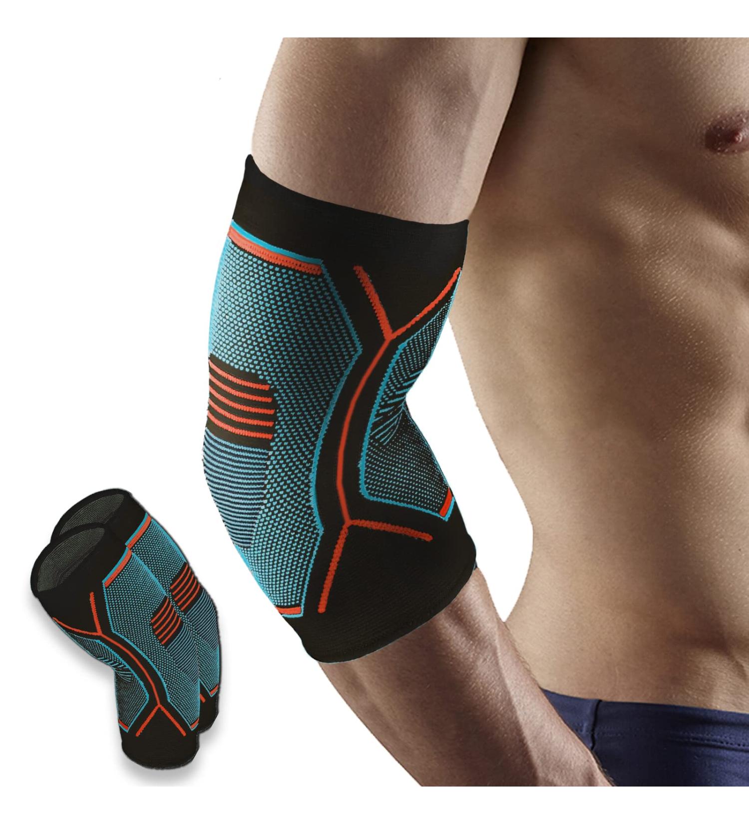 Amtrak Elbow Support Brace 2Pcs - Compression Sleeves for Tennis & Golfers Elbow, Arthritis, Weightlifting - Moisture Wicking - L Colorful - Buy Online on GoSupps.com