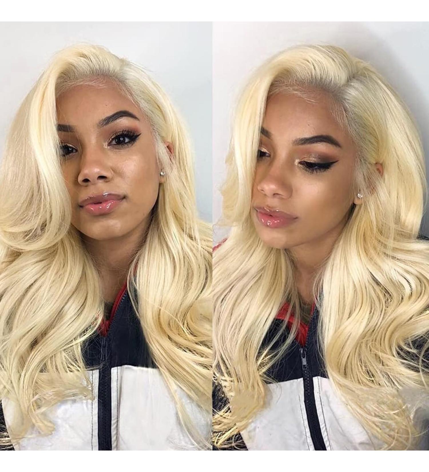 QAVA 613 Blonde Human Hair Wig 18 Body Wave 180% Density HD Lace Front Pre Plucked Brazilian Virgin Hair Wig with Baby Hair - Can be Dyed - 13x4 Frontal Wig for Women - Buy Online on GoSupps.com
