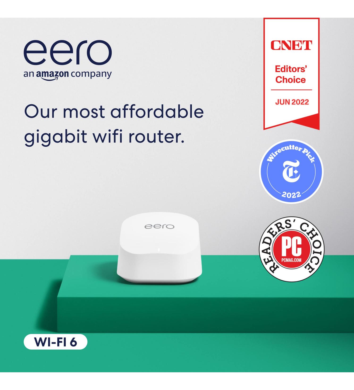 Amazon eero 6+ Mesh Wi-Fi Router | Fast Gigabit Speeds | Connect 75+ Devices | 1,500 sq.ft. Coverage | 2022 Release - 1 Pack - Buy Online on GoSupps.com