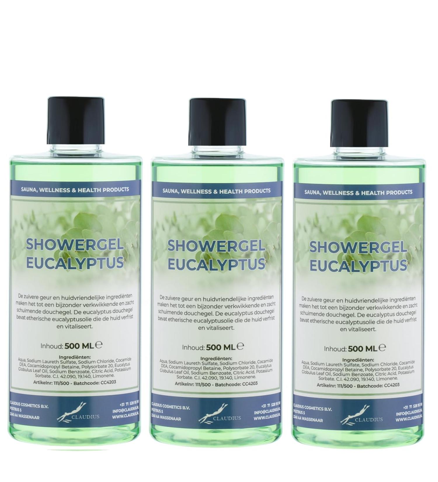 Claudius Shower Gel Eucalyptus 500 ml set of 3 pieces Shower gel