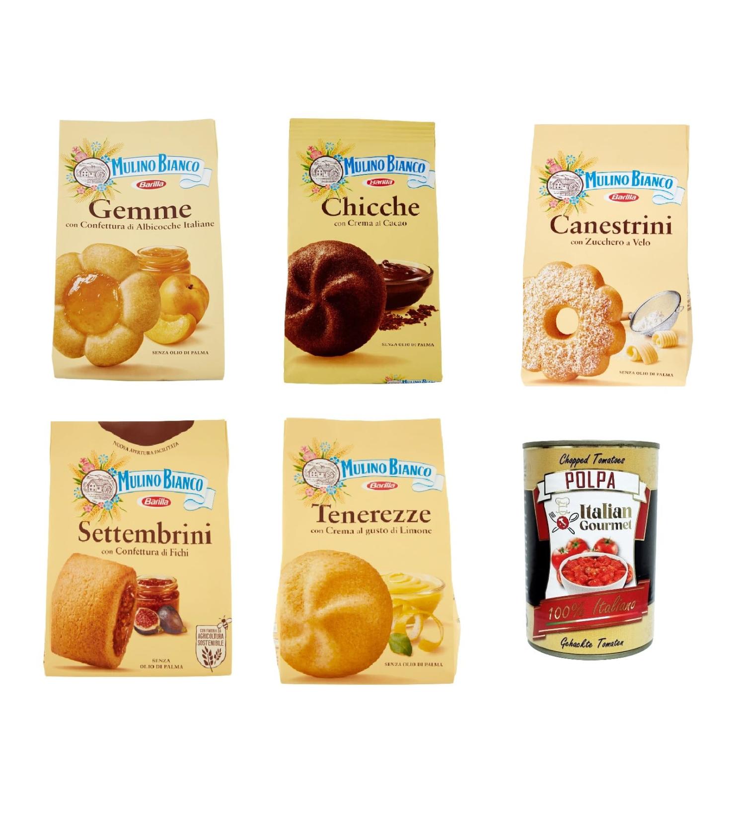  Italian Gourmet E.R. Mulino Bianco Dolcetti Lot de 5 biscuits sabl s mordre 4 x 200 g 1 x 300 g + 400 g + polpa gourmet italien 400 g - Buy Online on GoSupps.com