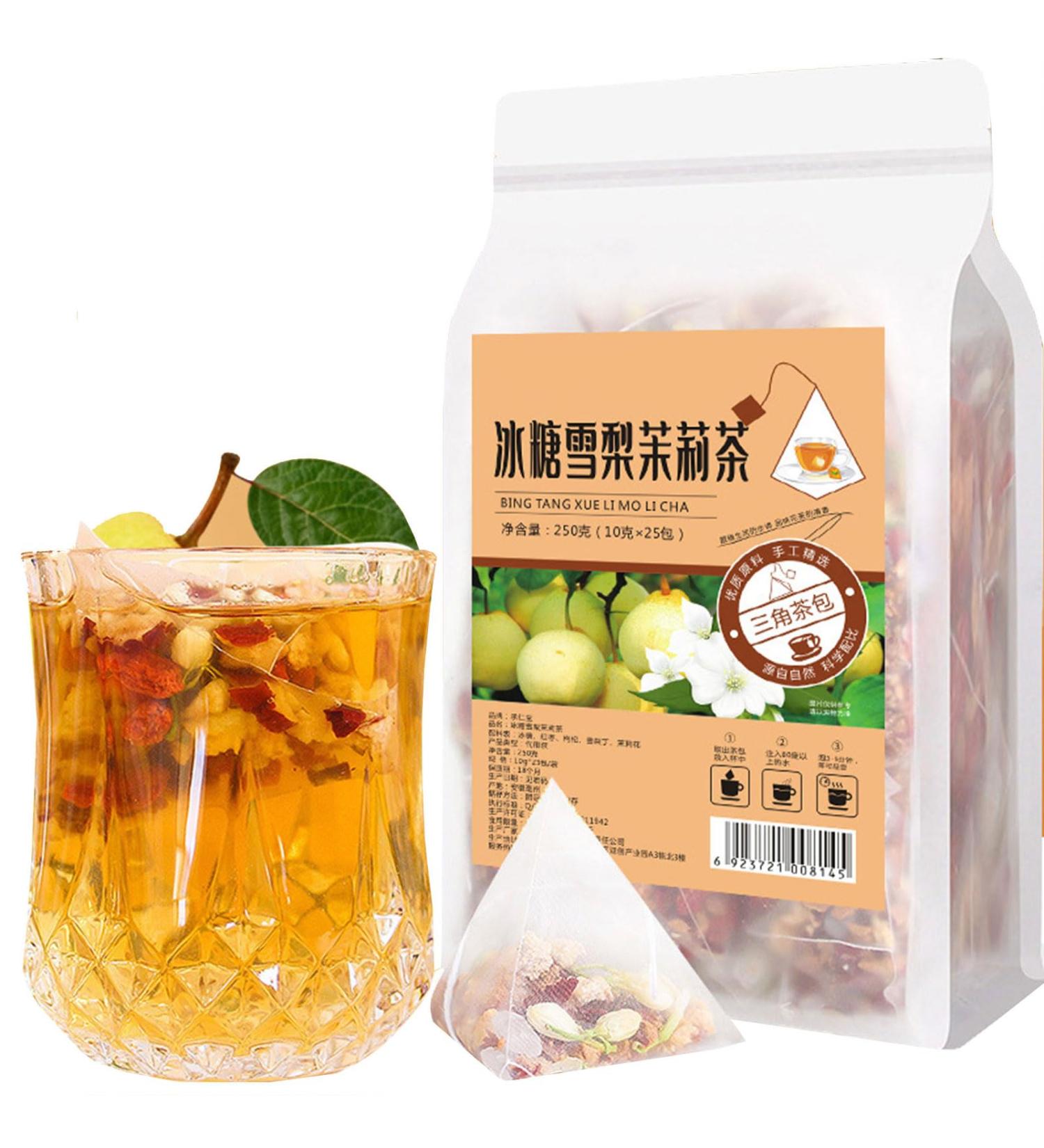 Chinese Wolfberry Snow Pear Tea Rock Sugar Snow Pear Jasmine Tea Bags 250g (10gx25 packs) Lycium barbarum snow pear jujube jasmine rock sugar Combination of Floral Tea - Buy Online on GoSupps.com