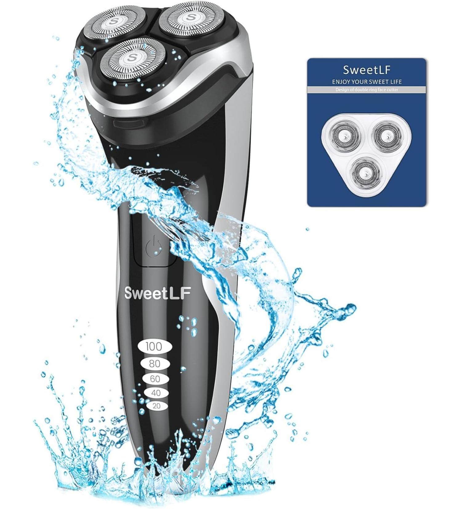 SweetLF Men's Electric Shaver - Close & Clean Shave 3 Blades Easy to Clean Comfortable Grip Quiet Operation 120 Min Use 2-Year Warranty - Buy Online on GoSupps.com