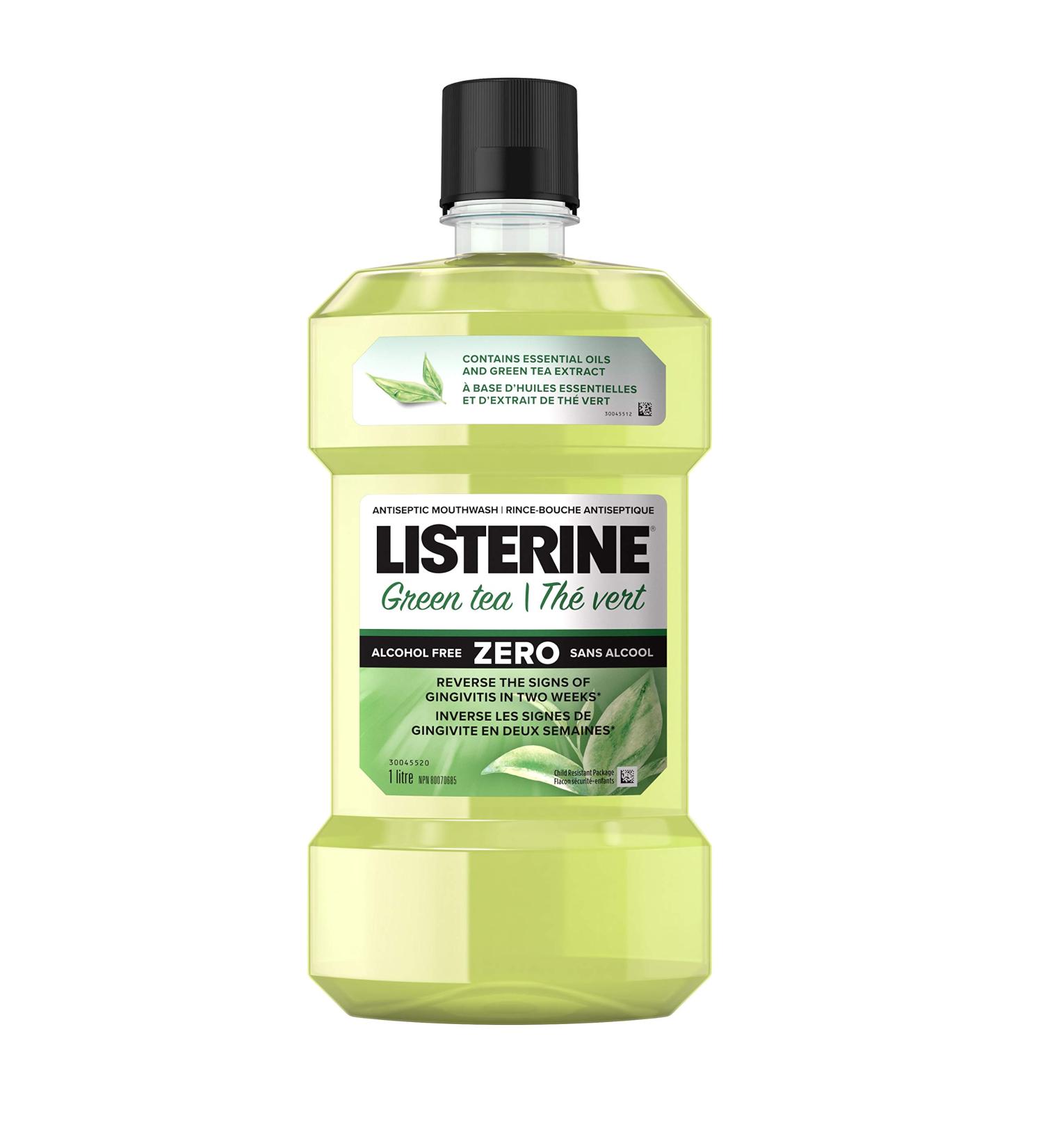 Listerine Alcohol Less Intense Mouthwash 1 l (Pack of 1) Mouthwash Green Tea - Buy Online on GoSupps.com