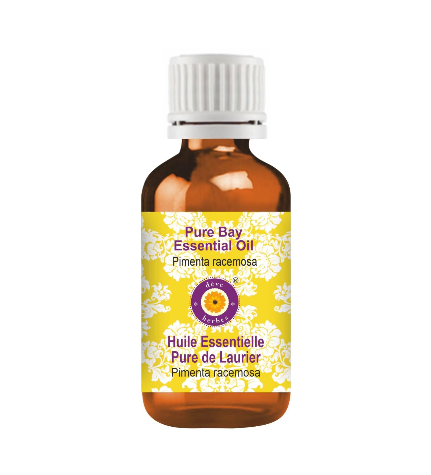 Deve Herbes Bay Essential Oil (Pimenta racemosa) Pure | Non-Sticky | Non-Greasy | Lightweight | Men & Women | All Skin Types | Steam Distilled 15ml (0.5 oz) - Buy Online on GoSupps.com