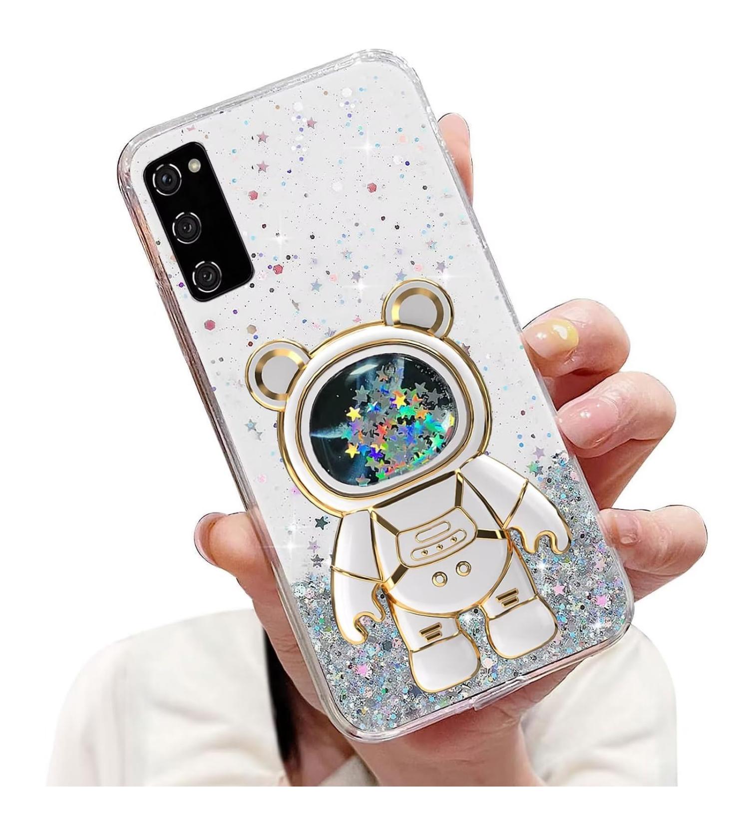 Buy Tivenfezk Nadoli Samsung Galaxy A03S Astronaut Glitter Case - Soft Silicone Hidden Stand & Unique Design - Buy Online on GoSupps.com