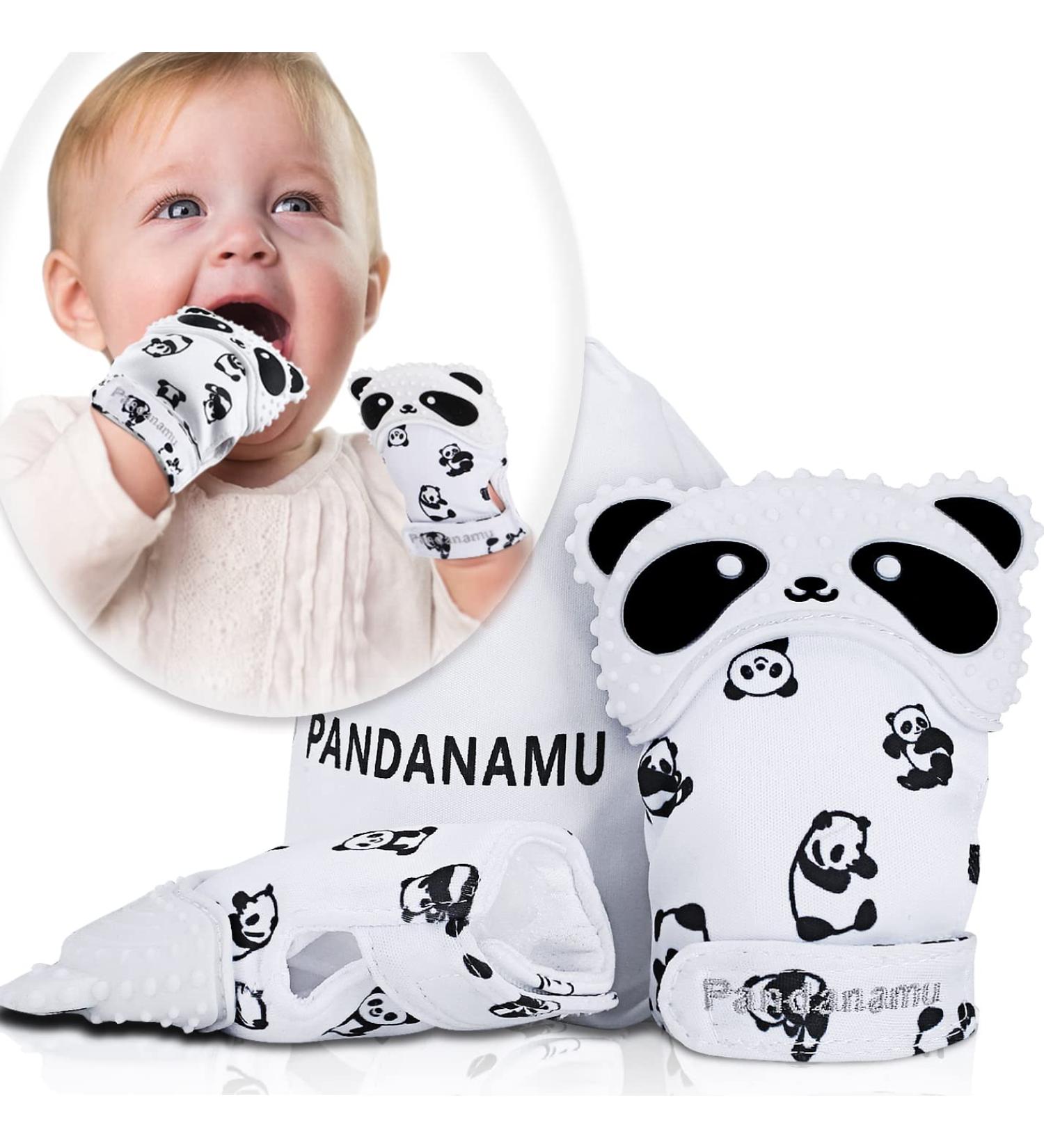 BPA-Free Panda Teething Mitts - Infant Teething Toy with Travel Bag (1 Pair) - Buy Online on GoSupps.com