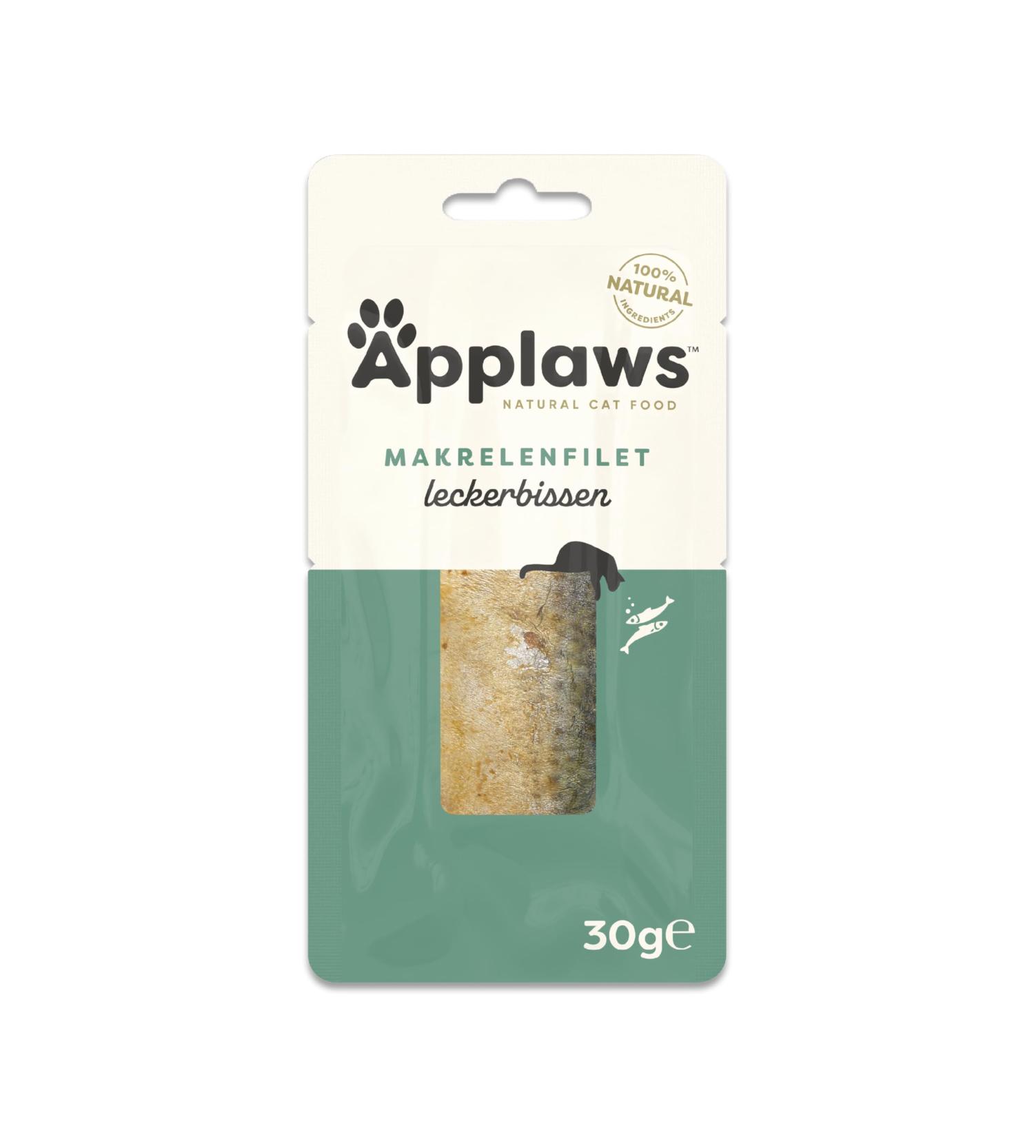 Applaws Natural Cat Treats - Whole Mackerel Loin Snack 30g (Pack of 12) | Premium Healthy Cat Treats | International Shipping Available - Buy Online on GoSupps.com