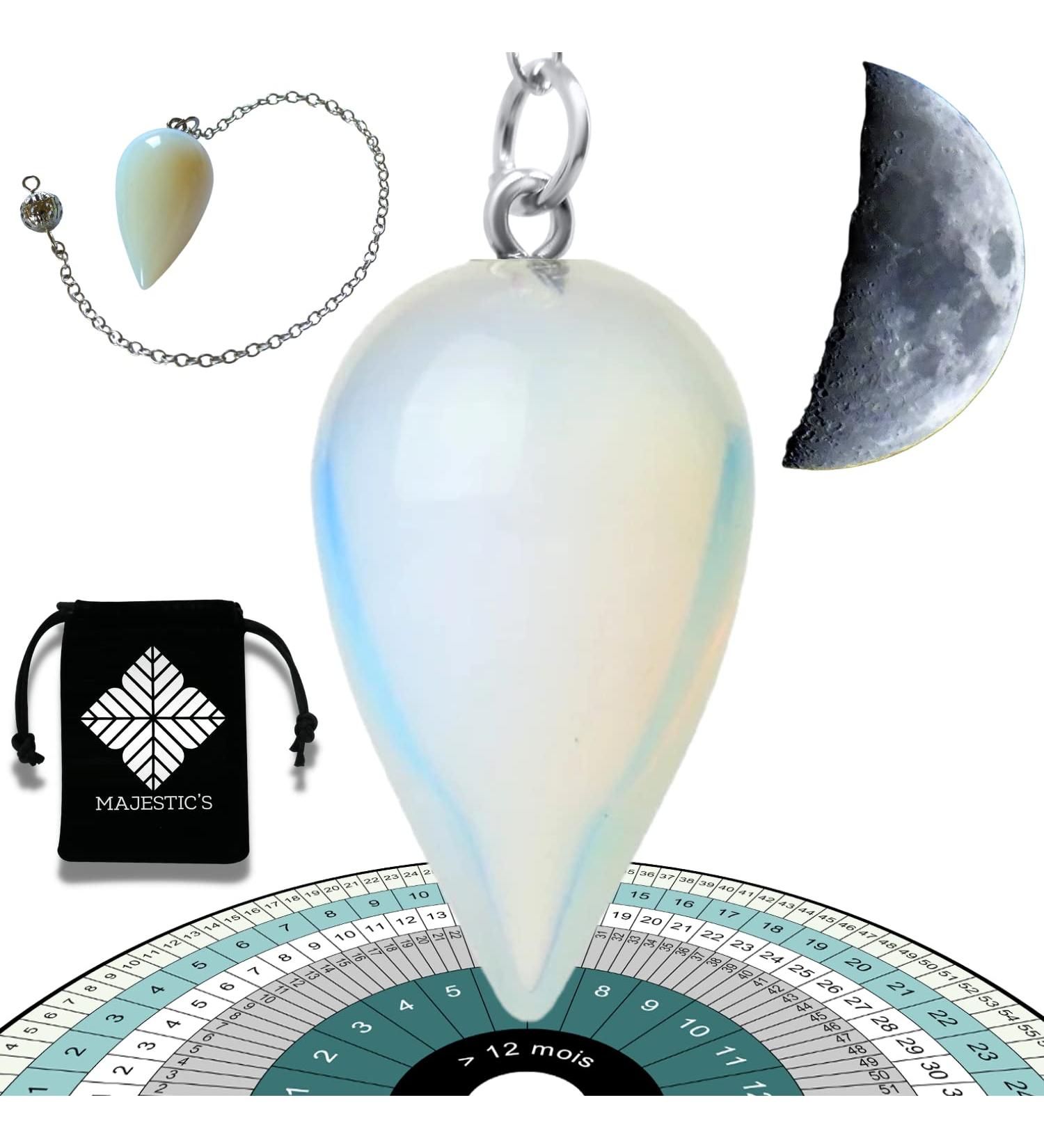 Esoteric Moonstone Pendulum - Water Drop Shape | Divinatory Radiesthesia Tool for Intuition & Insights (14g) - International Shipping Available - Buy Online on GoSupps.com