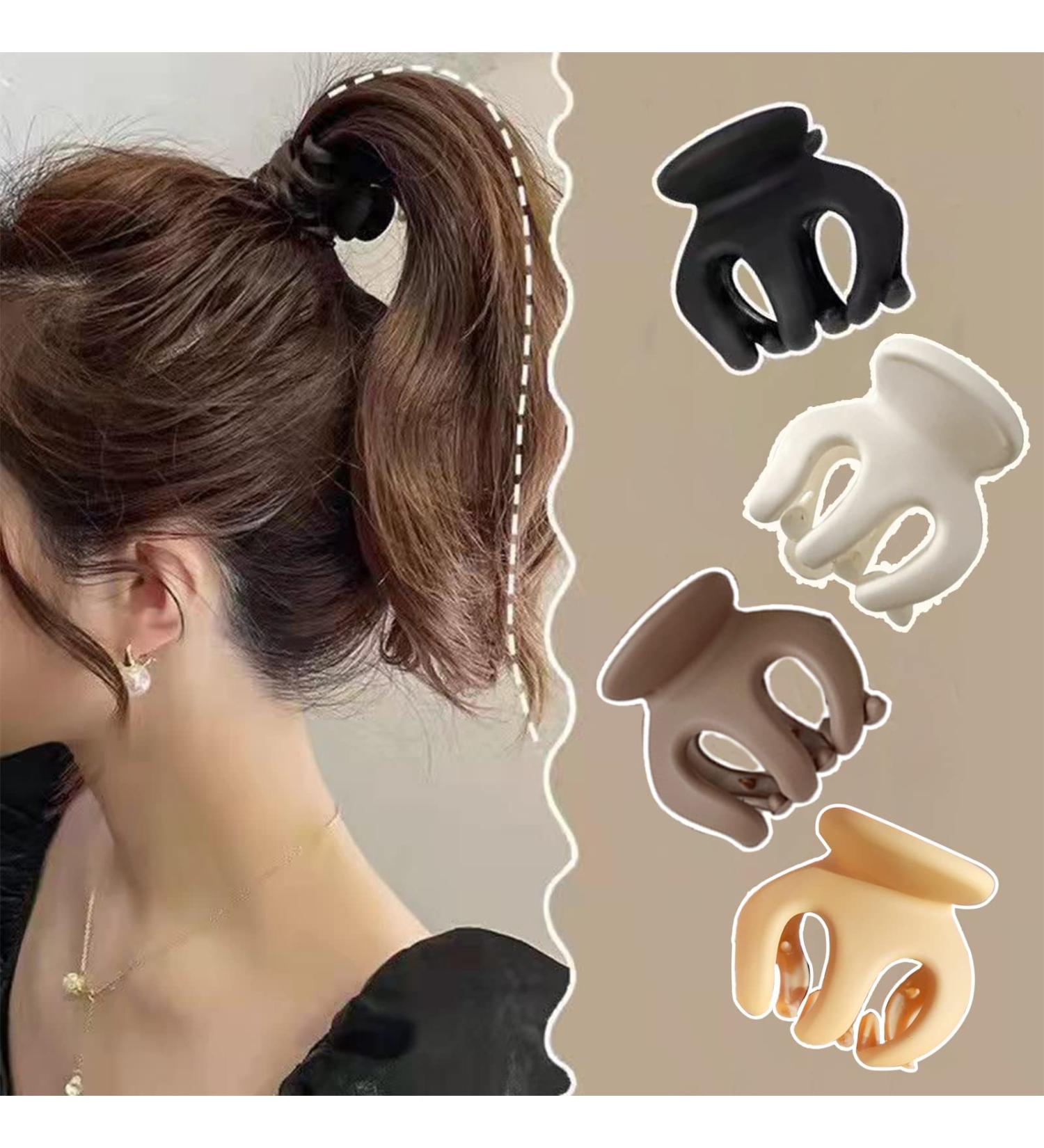 4PCS Ponytail Hair Claw Clips - Anti-Sagging High Ponytail Fixing Hairpins for Women - Frosted Back Head Hair Accessories - Buy Online on GoSupps.com