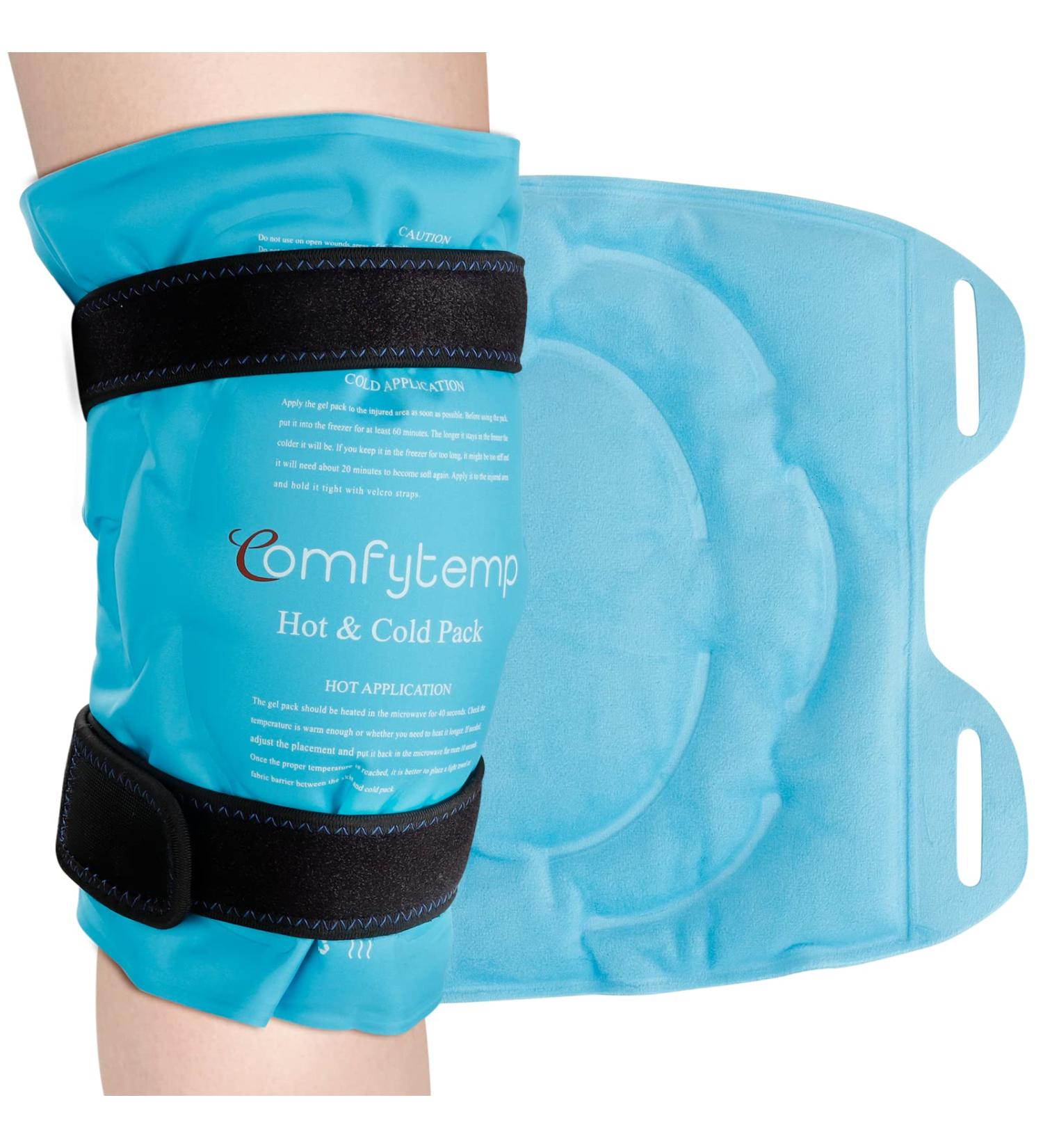 Comfytemp Knee Ice Pack Wrap - Hot & Cold Therapy for Knee Pain Relief, Injuries, Surgery, Arthritis - Reusable Gel Pack - 10.6 x 13.8 Inch - Buy Online on GoSupps.com