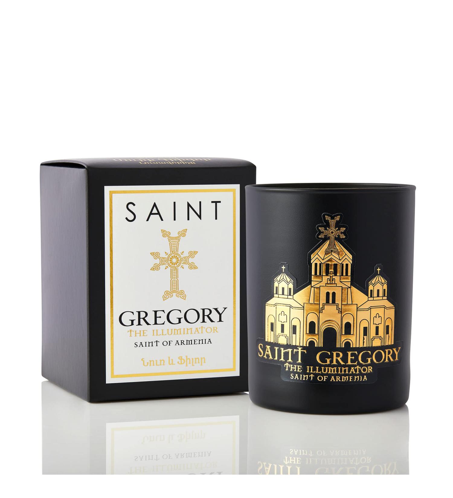 Saint Gregory The Illuminator Scented Candle | Soy Coconut Aromatherapy | 80 Hour Burn | Special Edition with Prayer Coin & Holy Oil | Saint of Armenia - Buy Online on GoSupps.com