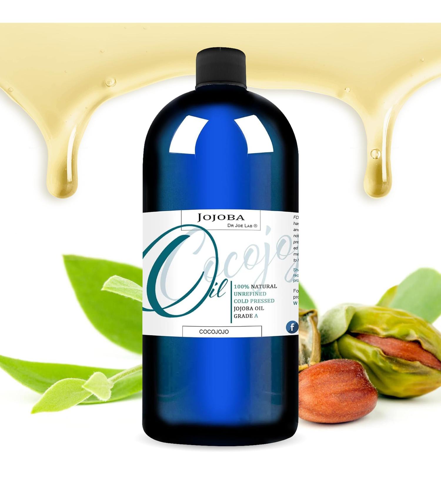 Dr Joe Lab Jojoba Oil Organic Cold Pressed for Hair Growth Skin Face Deep Moisturizing Anti-Aging Essential Oils - 32 Fl Oz 32 Fl Oz (Pack of 1) - Buy Online on GoSupps.com