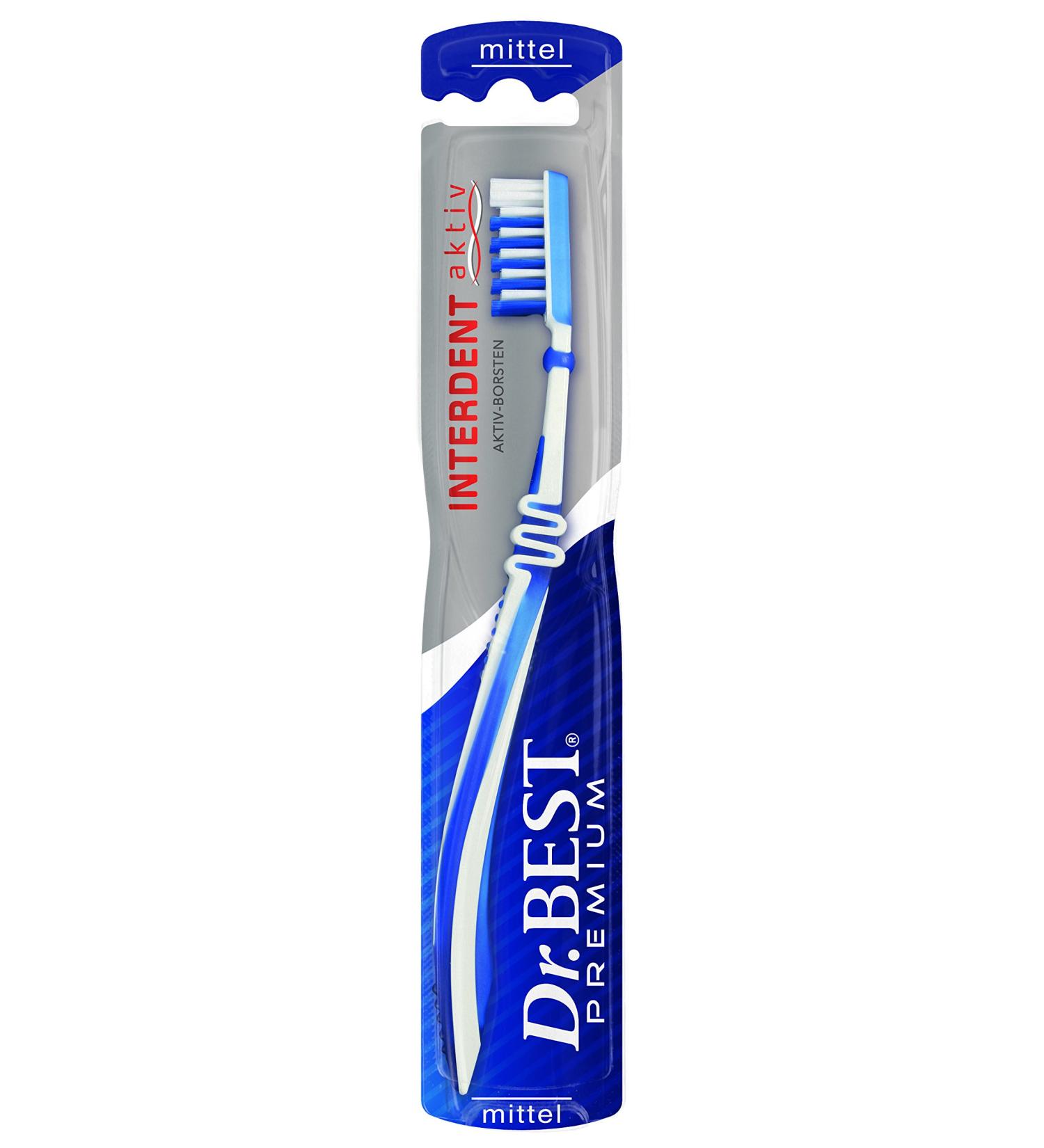 Dr.BEST Interdent Active Toothbrush Medium (1 piece) for thorough cleaning of the interdental spaces with special bristles