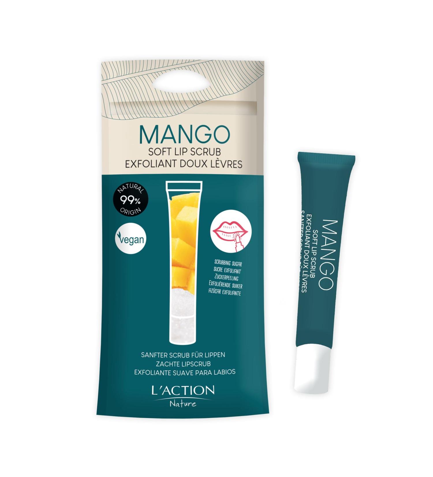 Buy L Action Paris Soft Lip Scrub - Gentle Exfoliating Lip Care with Natural Sugar Crystals Shea & Mango Butters | Smooth Hydrated Plumped Lips - 12ml - Buy Online on GoSupps.com