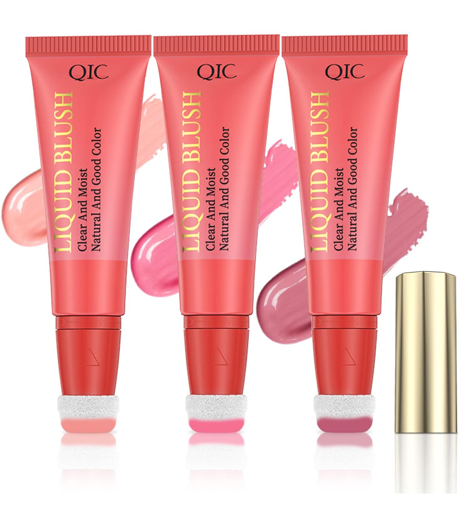 Cheek Tint Cream Blush Liquid Wand - Nude Pink, Cool Pink, Dark Rose | Lightweight Blendable Stick with Cushion Applicator for Natural Dewy Glow - Long-Lasting - Buy Online on GoSupps.com