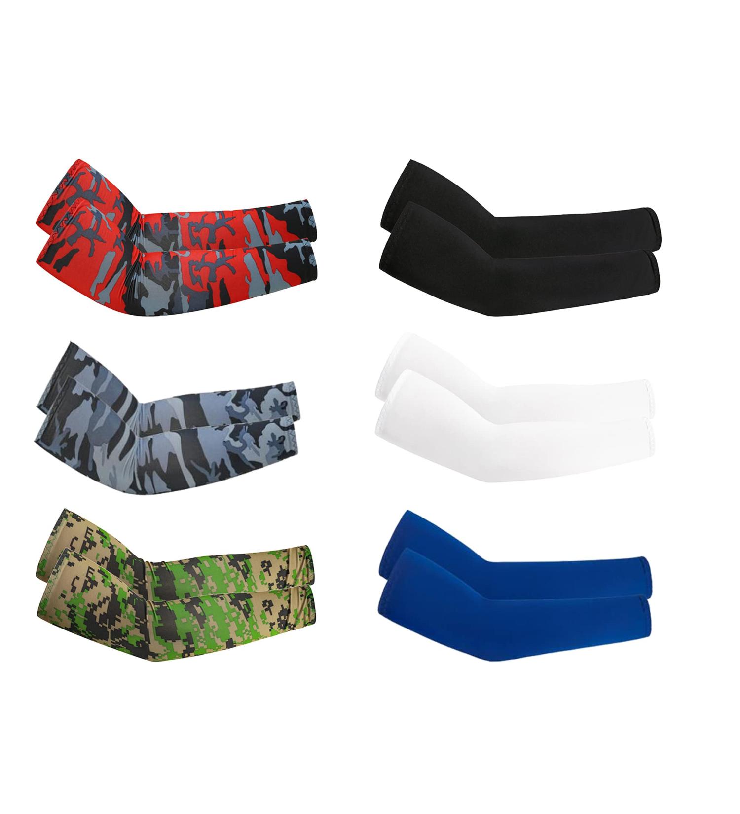 6 Pairs UV Protection Cooling Arm Sleeves for Outdoor Sports - Camouflage & Solid Color #2 - Buy Online on GoSupps.com