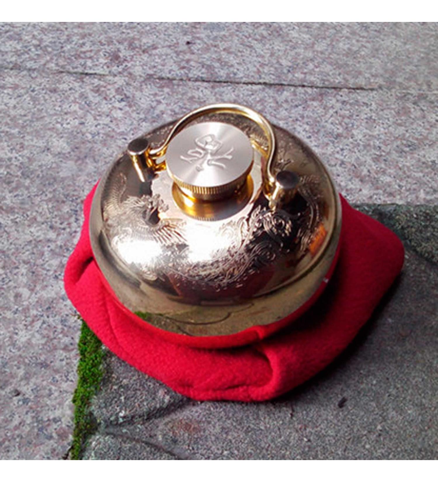 Egnian Premium copper hot water bottle with cover soft hot water bottle classic with plush cover for pain relief relief pain cold hot therapy women gift onmc86 size: 15cm thick: 1.1mm