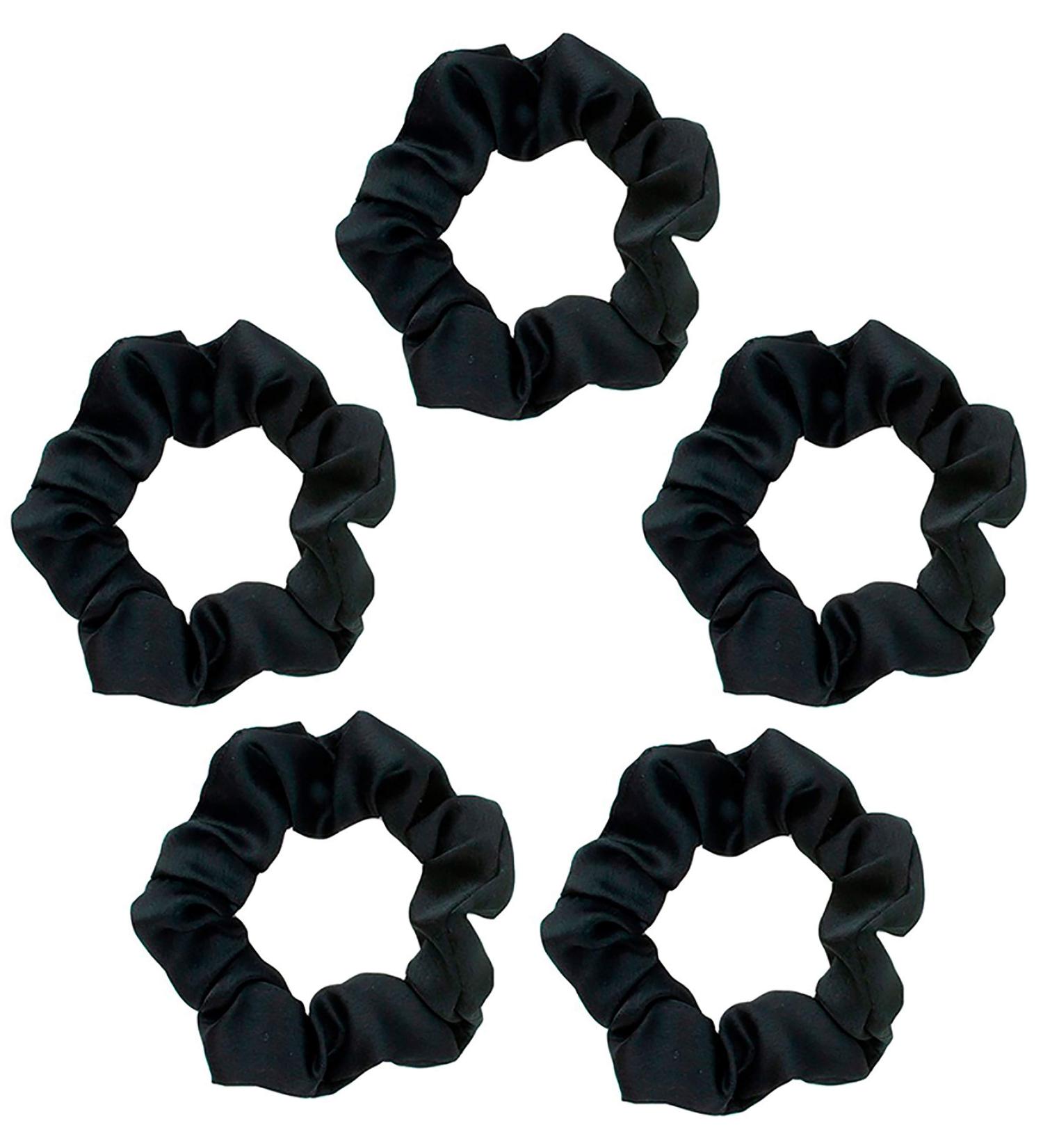 Kitsch Satin Scrunchies - Frizz Prevention and Style Preservation - 5 Pack in Black - Buy Online on GoSupps.com