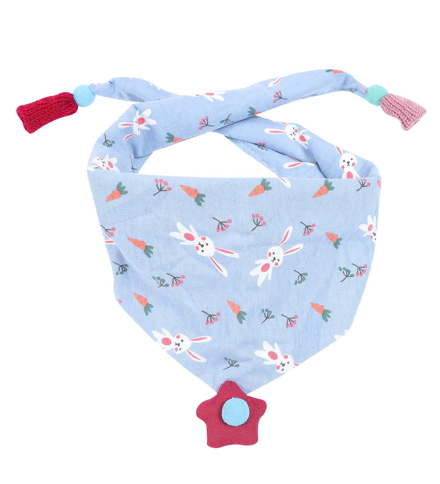 Winter Scarf Cotton Baby Bandana Drool Bib - Sky-blue | Infant Feeding Towel Protector for Teething and Drooling Babies - Buy Online on GoSupps.com