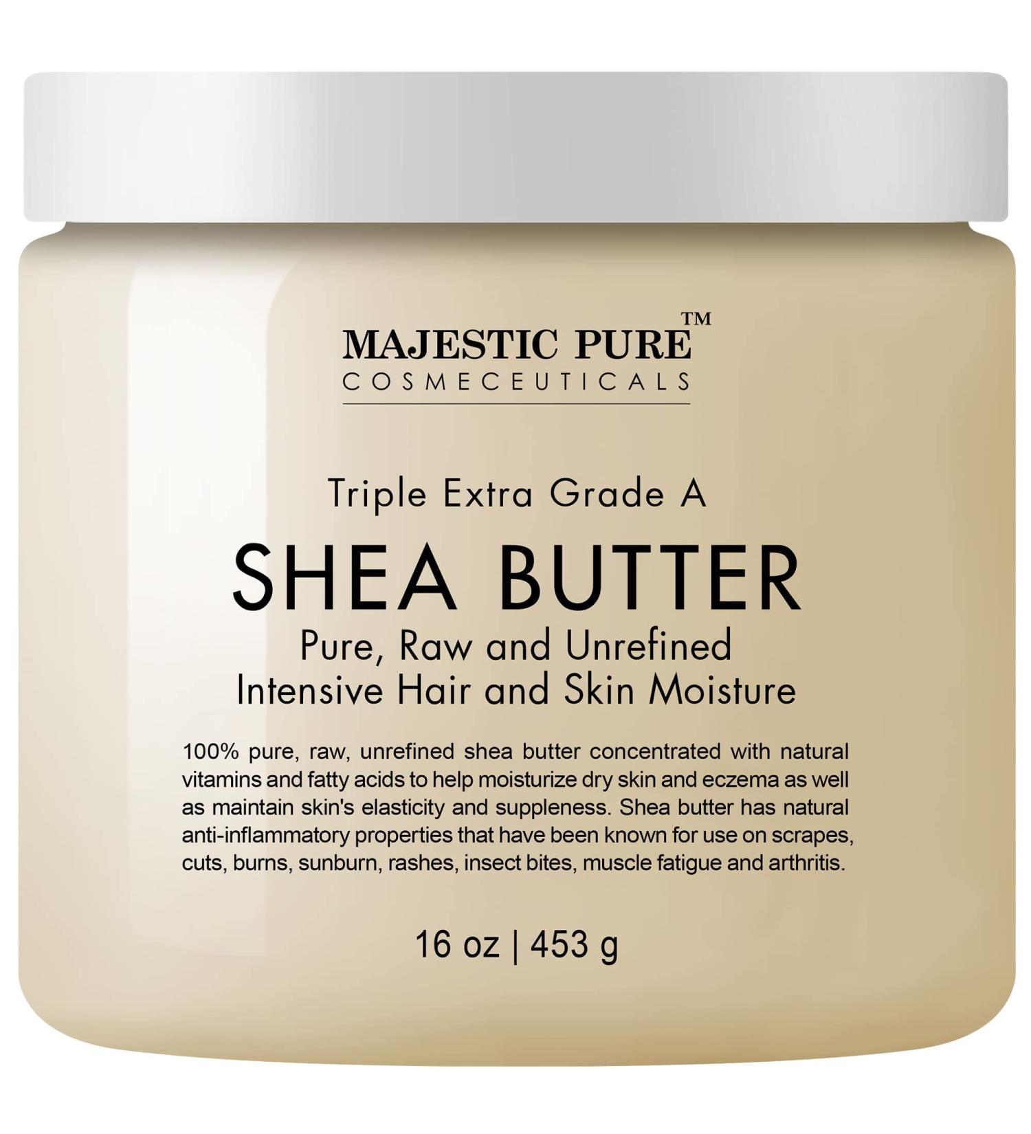 Premium Grade Raw Shea Butter 16 Oz Moisturizer for Skin, Face, Body, Lips, and Hair Men and Women Made in USA - Buy Online on GoSupps.com