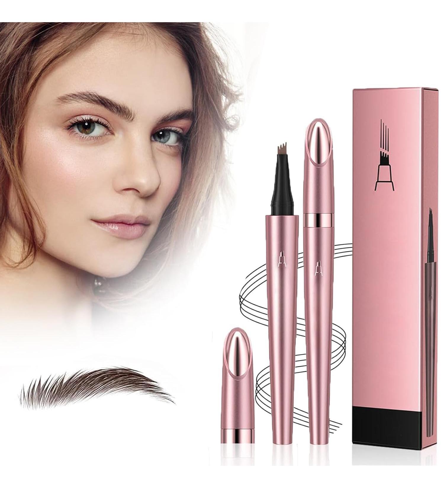 Upgraded Magic Eyebrow Pencil with 4 Fork Tip | 3D Waterproof Microblading Eyebrow Pencil Contouring Pen | Microblade Precise Eyebrow Pen Natural Long-Lasting Fine Stroke Microblading Eyebrow Pencil (Dark Brown) - Buy Online on GoSupps.com