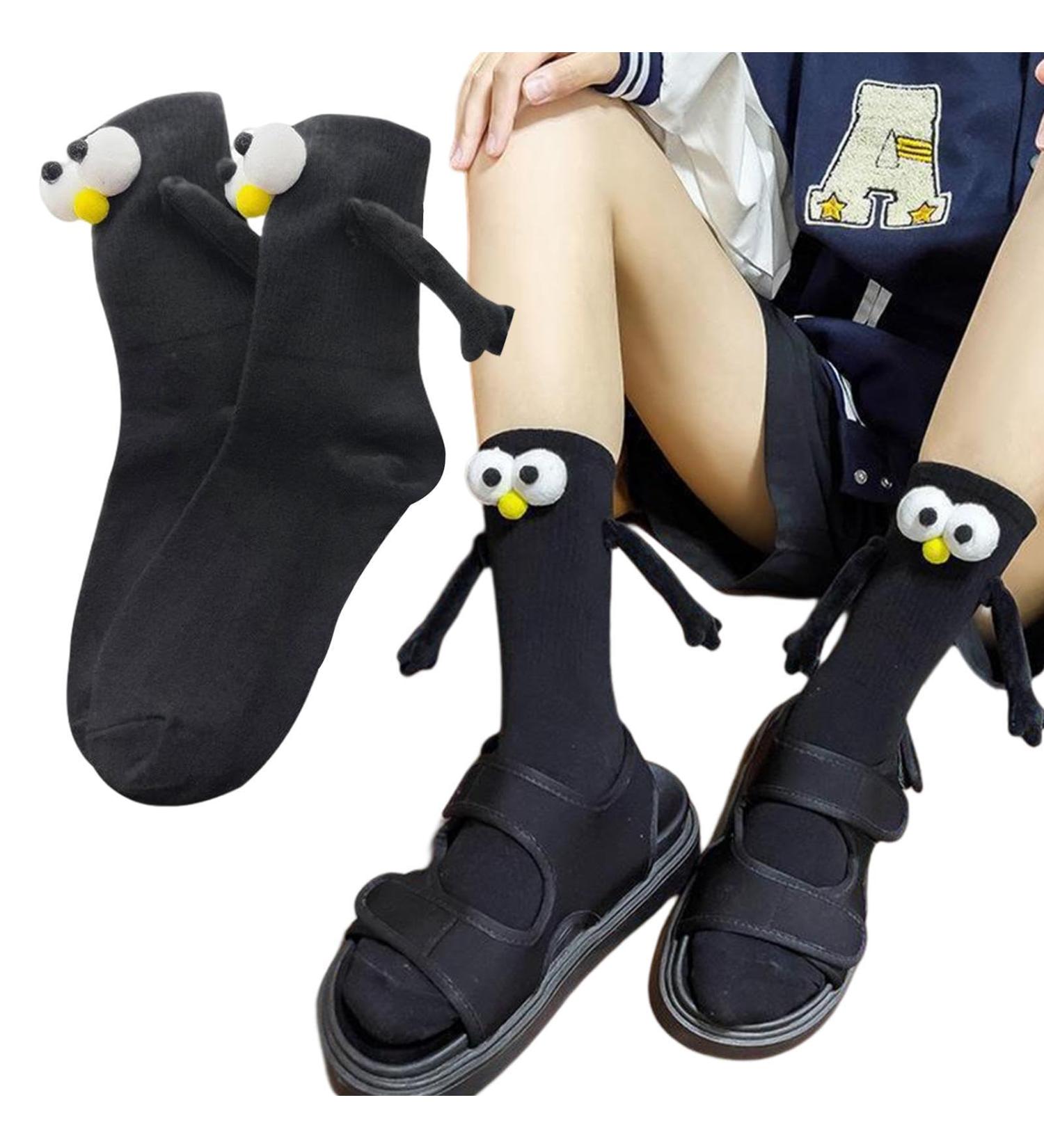 LAAAZY Cute Doll Couple Socks - Funny 3D Magnetic Suction Unisex Novelty Socks for Couples - Black - Buy Online on GoSupps.com