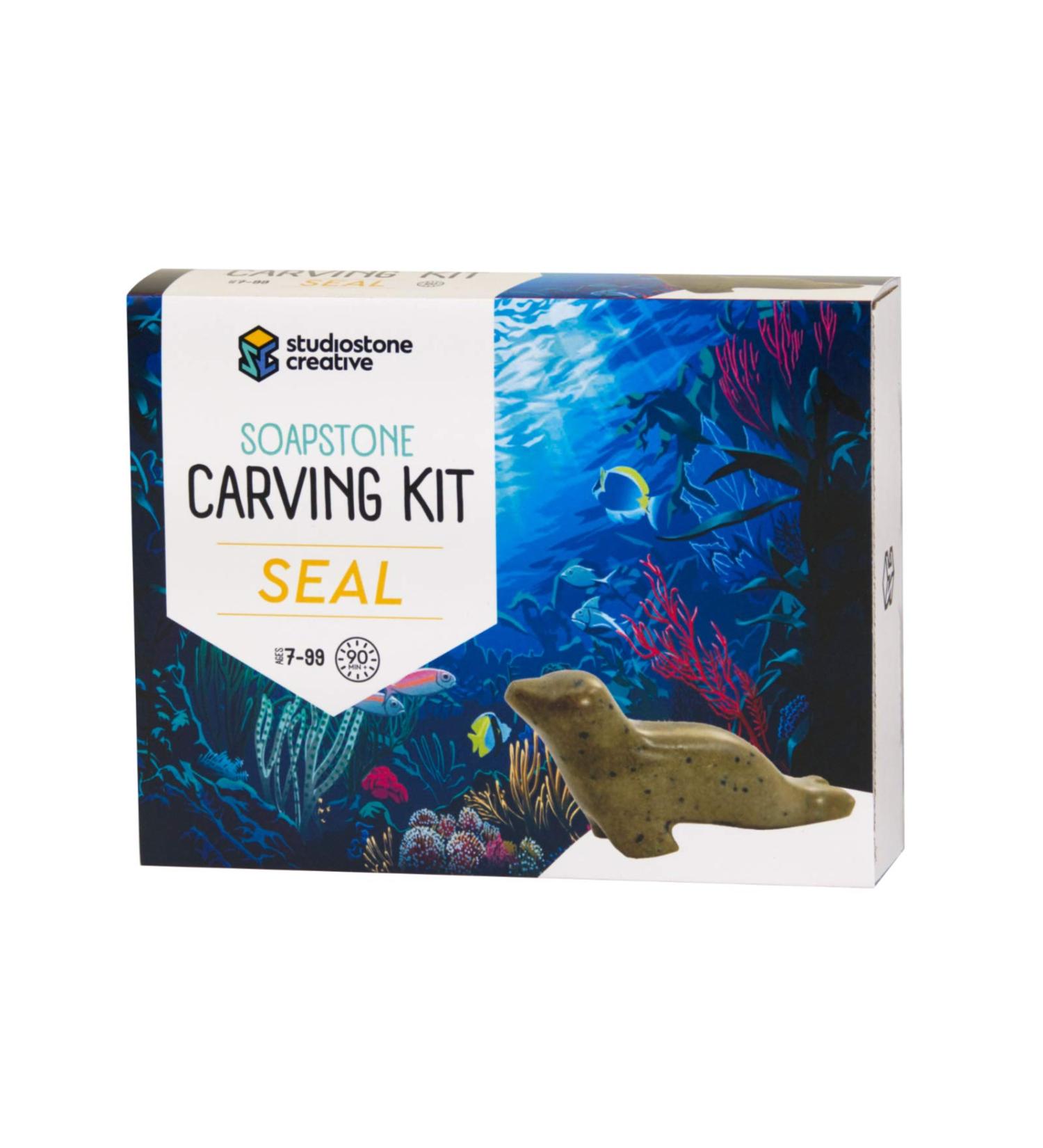 Studiostone Creative Seal Soapstone Sculpture Kit for Kids and Adults - DIY Stone Carving Arts and Crafts - Buy Online on GoSupps.com