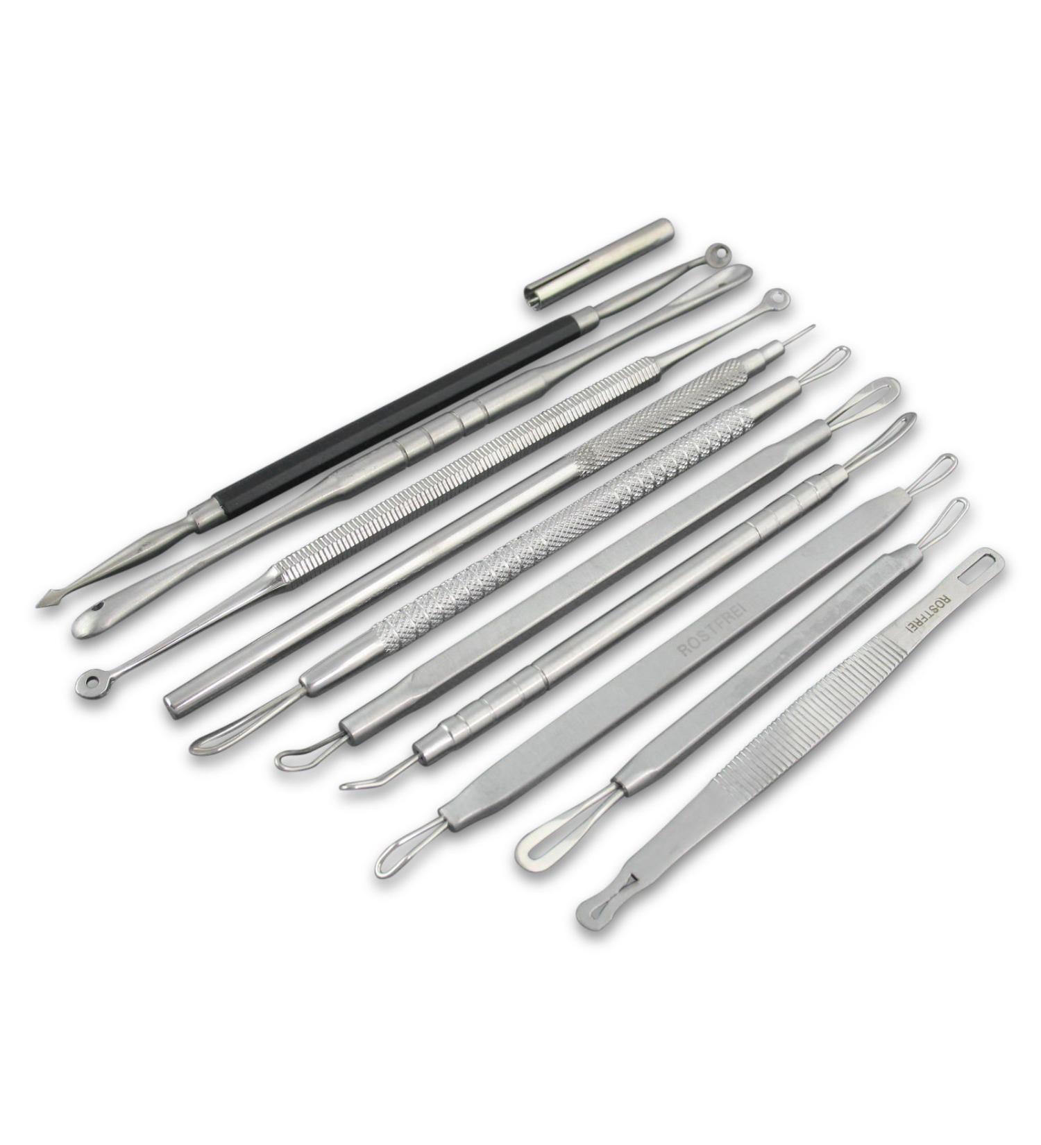 Professional Comedone Squeezer Blackhead Remover Set of 10 | Stainless Steel | International Shipping Available - Buy Online on GoSupps.com