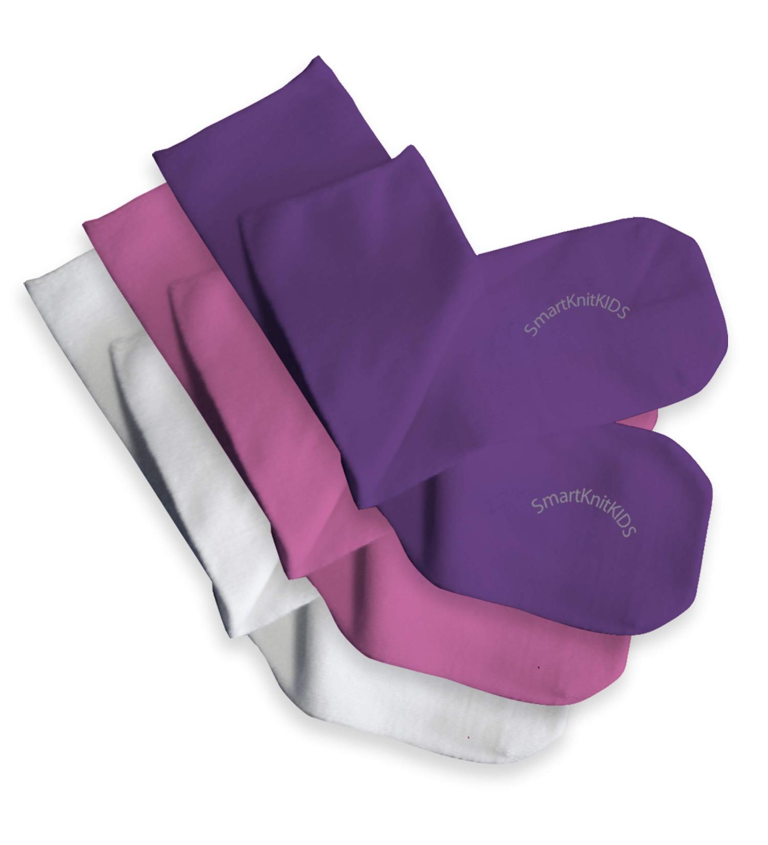 SmartKnitKIDS Seamless Sensitivity Socks 12 Pack - Small Pink Purple White - Made in USA - Buy Online on GoSupps.com