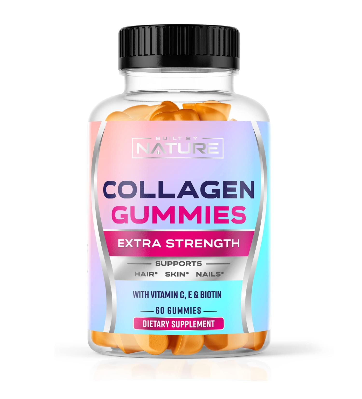 Collagen Powder Gummies with Biotin & Vitamin C | Grass-Fed, Keto & Paleo Friendly | Healthy Hair, Skin, Nails & Joints | Non-GMO Orange Flavor - 60 Gummies - Buy Online on GoSupps.com