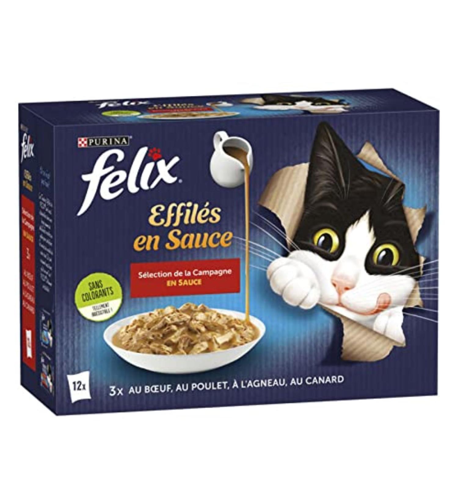 FELIX Tender Sauce for Adult Cats - Beef Chicken Duck & Lamb Variety - 12 x 85g Freshness Pouches - International Shipping Available - Buy Online on GoSupps.com