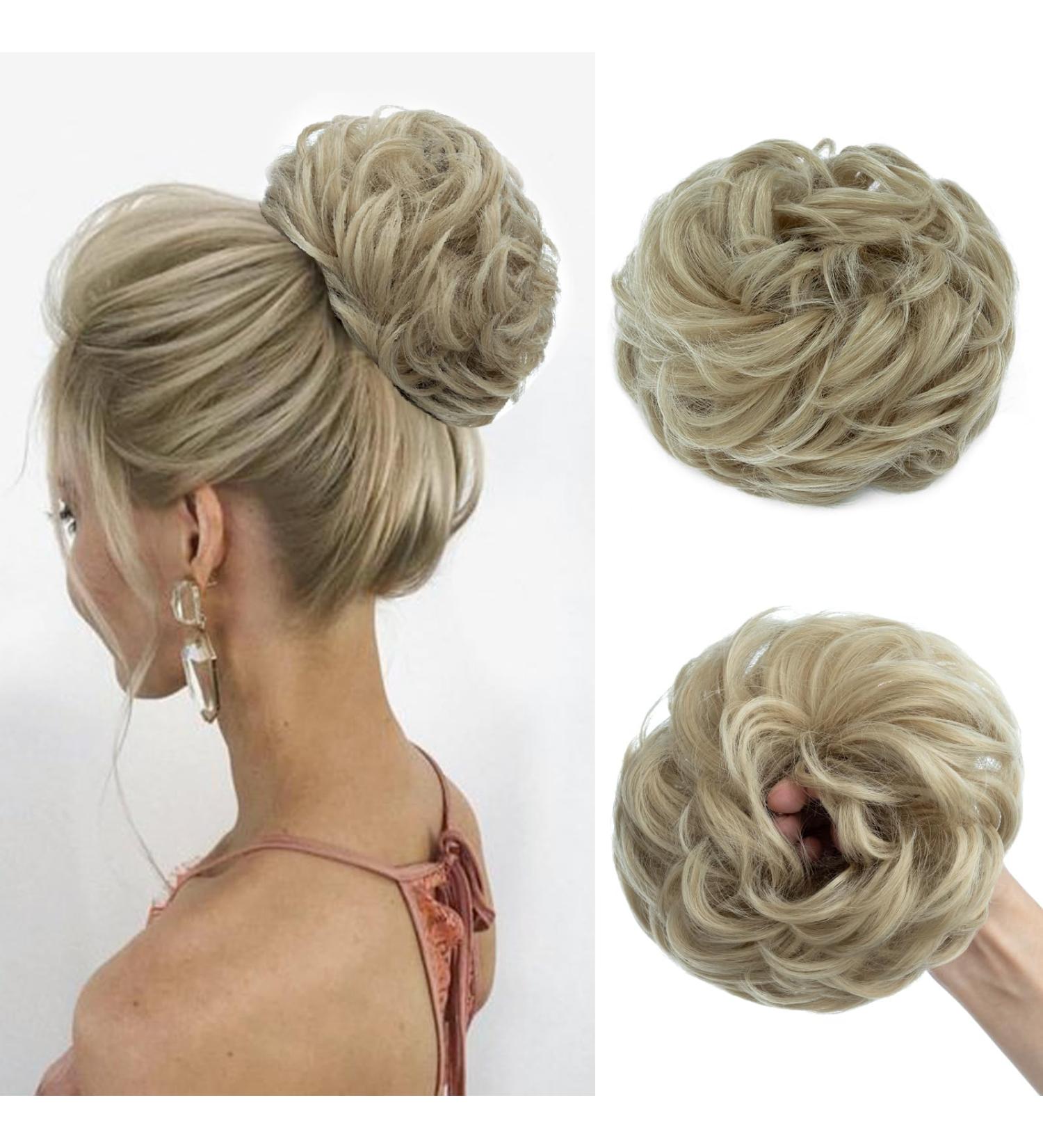 Buy Tess Hair Part with Rubber Band - 55g Synthetic Hair Tie for Women & Girls - Medium Blonde Mix - Large Bun Hair Extensions - Buy Online on GoSupps.com