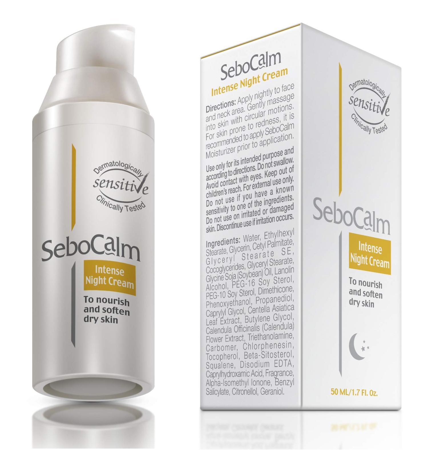 SeboCalm Nighttime Anti Aging Night Cream | Hydrating Firming Moisturizer | Hypoallergenic Skincare for Sensitive Skin - Buy Online on GoSupps.com