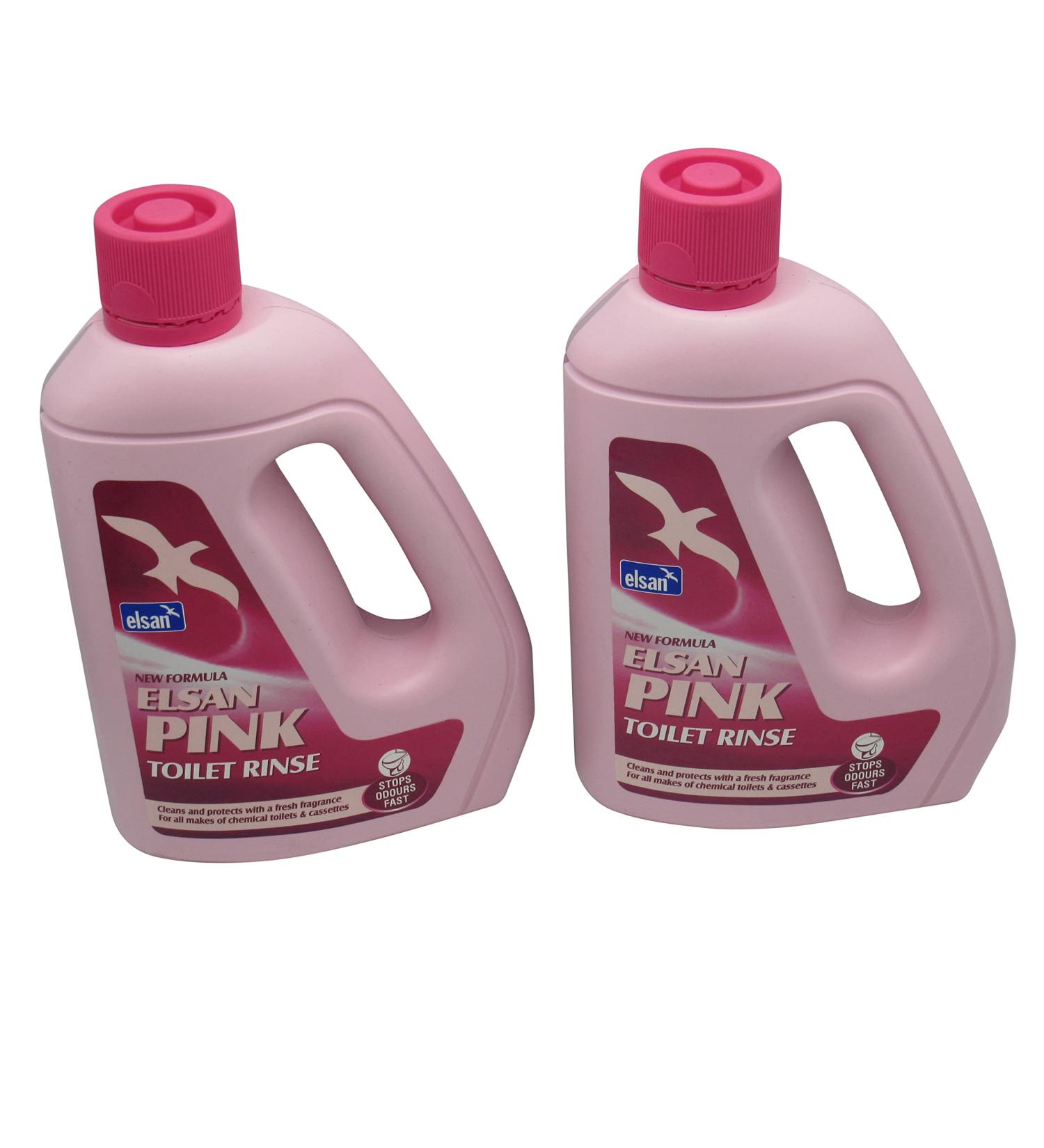 Elsan Pink 2L Toilet Fluid Rinse X2 (Cleaner Caravan Motorhome Camping) - Buy Online on GoSupps.com