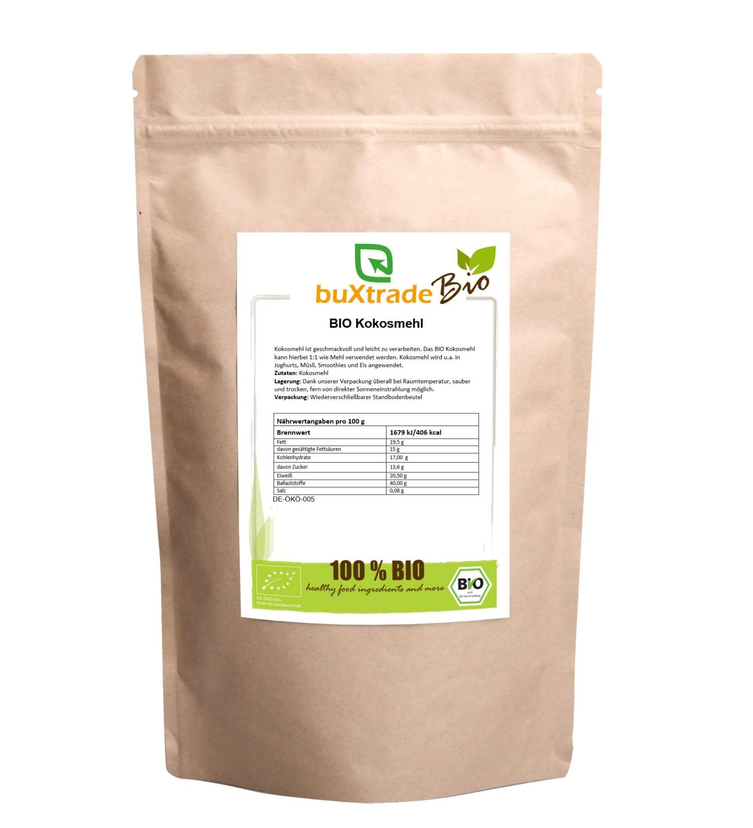 1 kg ORGANIC coconut flour | partially defatted | ground | gluten-free | coconut | flour | coconut | baking | 1 kg (1 pack)