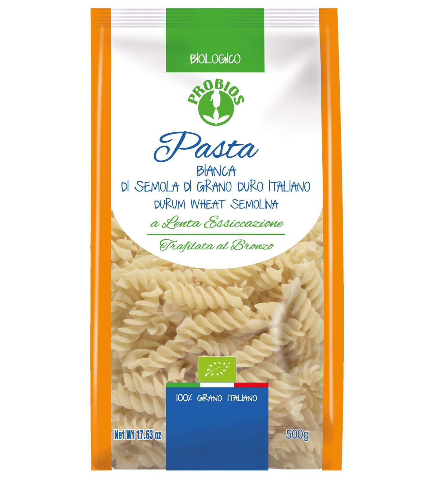 Probios Probios Fusilli Bianchi Hard Wheat Semould Fusilli Pack of 12 x 500 g