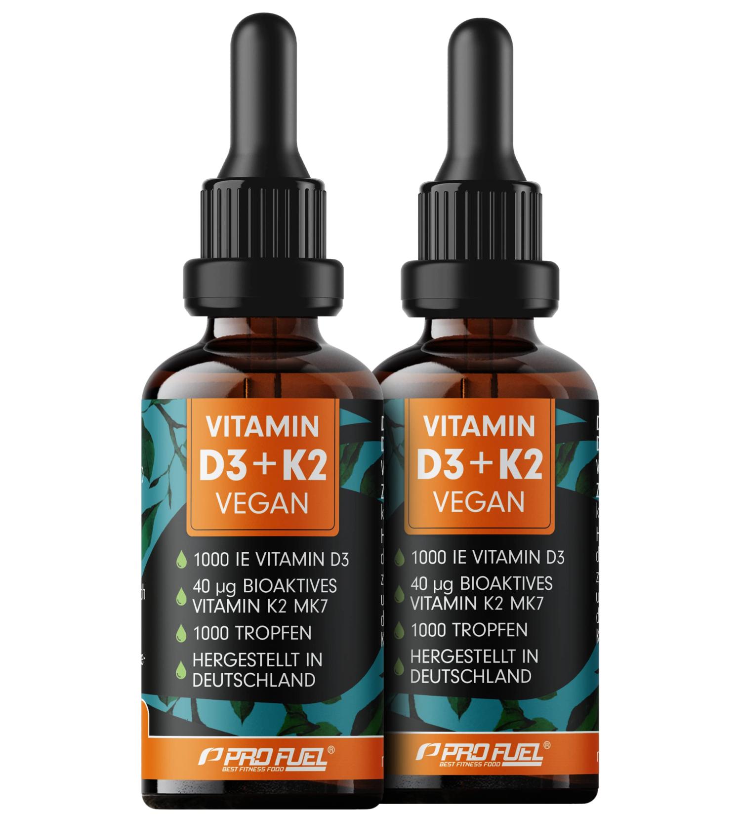 Buy Vegan Vitamin D3 + K2 Drops - 2000 IU & 40 MCG MK7 - High Bioavailability - Lab Tested - 2x30ml | International Shipping - Buy Online on GoSupps.com