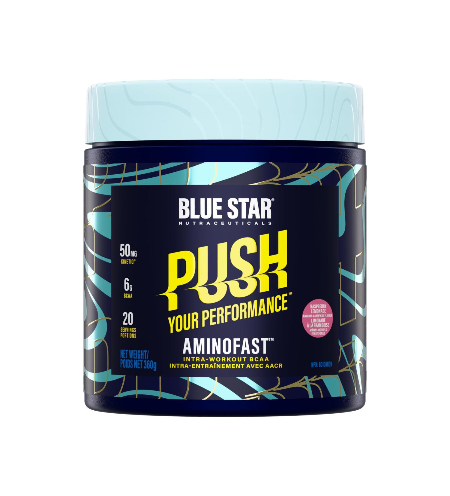 Blue Star Nutraceuticals AMINOFAST - BCAAs with Hydration Support and Electrolytes - Improve Recovery | Fuel Your Performance - 20 Servings (Raspberry Lemonade) - Buy Online on GoSupps.com