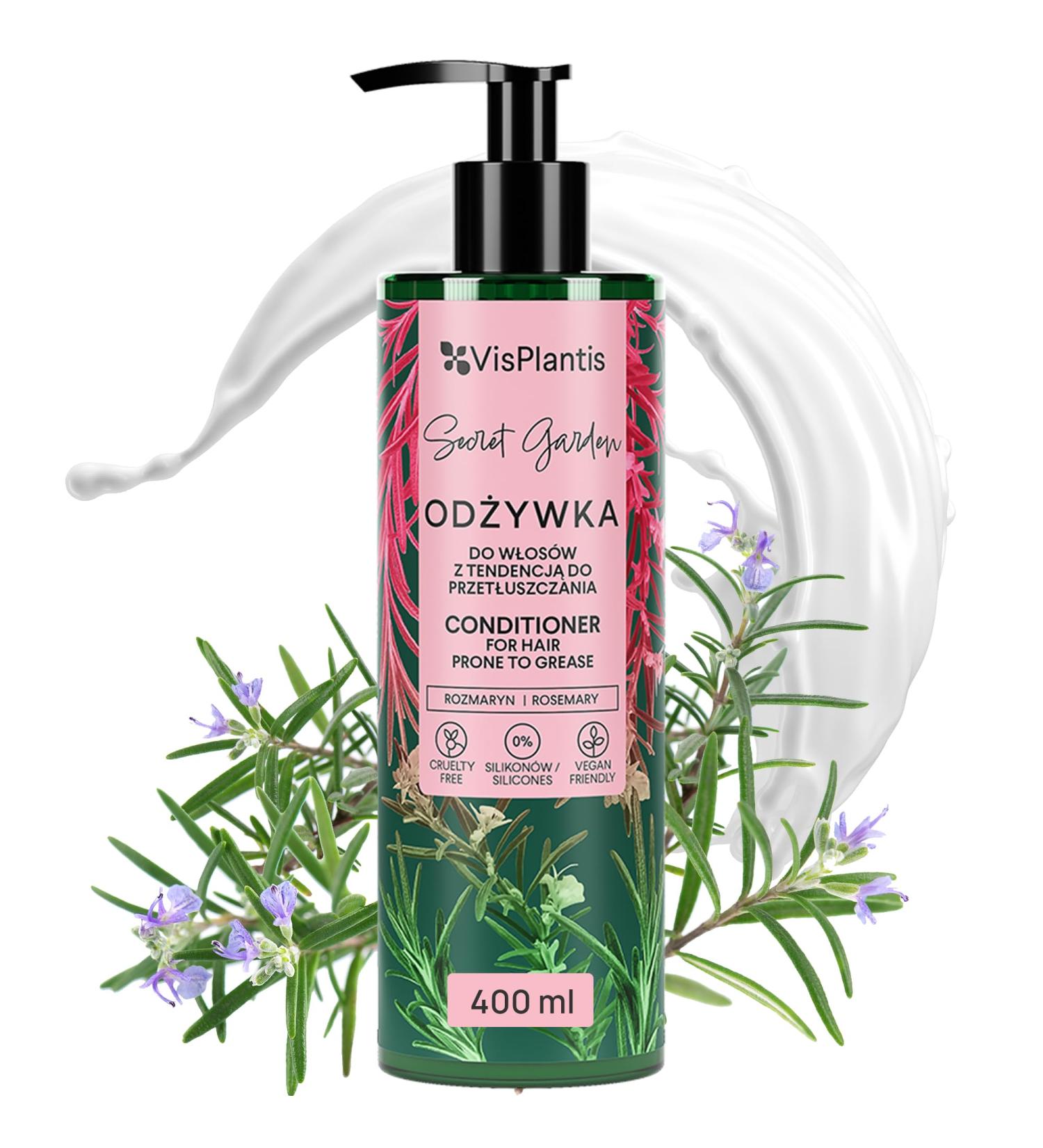 Vis Plantis Natural Conditioner with Rosemary | Vegan Care for Oily Hair | Cleans Maintains & Strengthens Strands | 400 ml - Buy Online on GoSupps.com