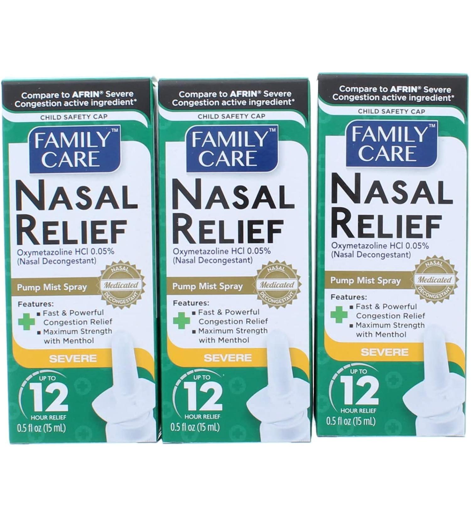 Assured Nasal Relief Spray Pump Mist 3-Pack - Anti-Drip, Severe Congestion, 12-Hour Relief with Oxymetazoline HCI - Buy Online on GoSupps.com